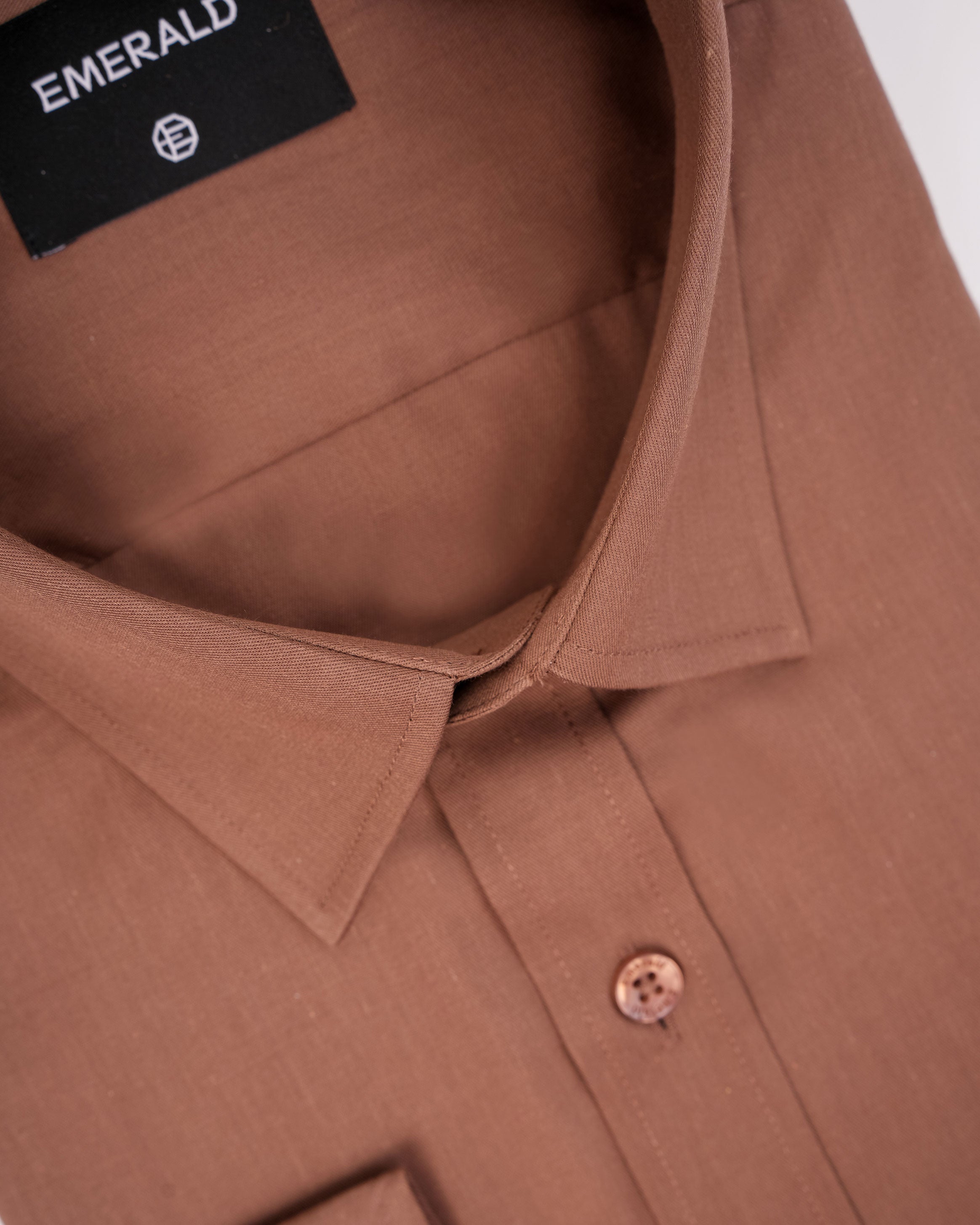 Emerald Formal Plain Regular Fit-Brown Cub