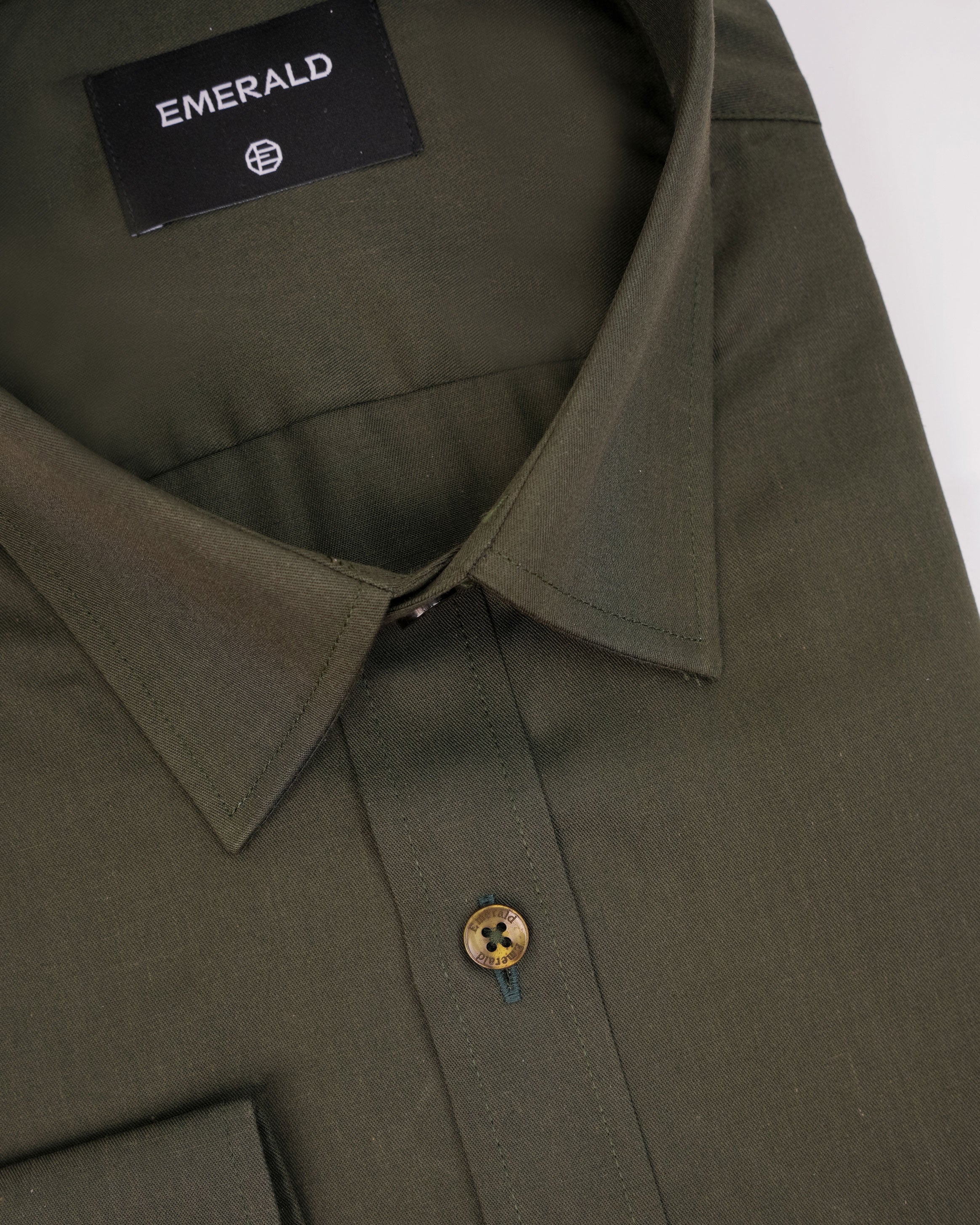 Emerald Formal Plain Regular Fit-Olive