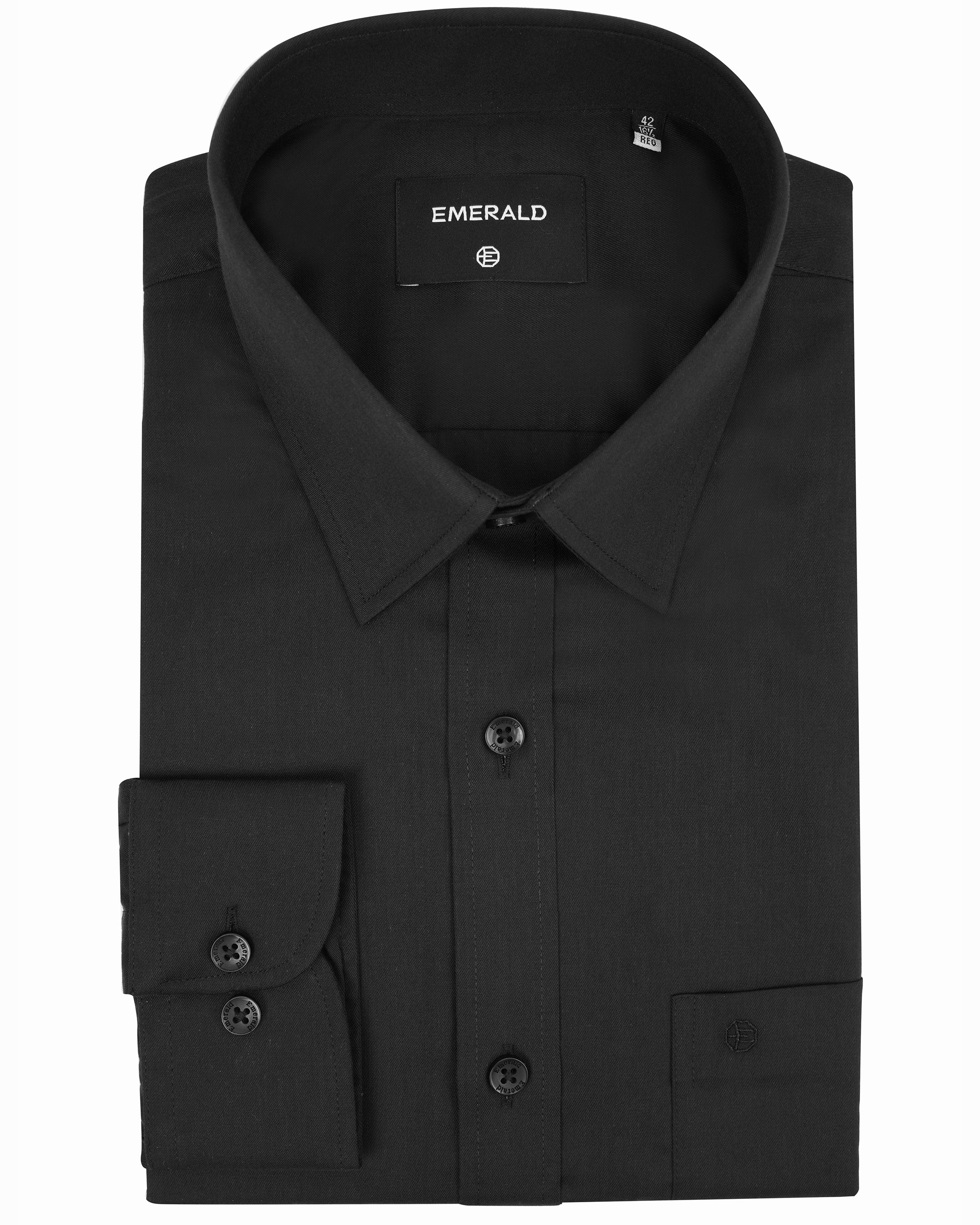 Emerald Formal Plain Regular Fit-Black