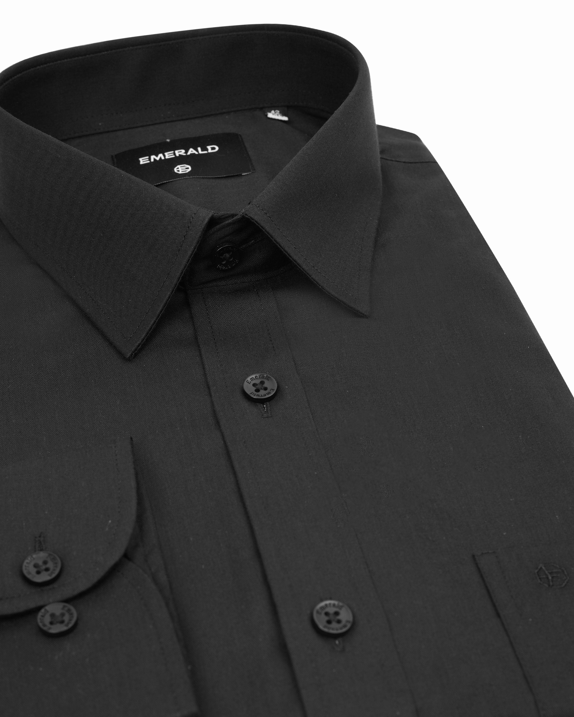 Emerald Formal Plain Regular Fit-Black