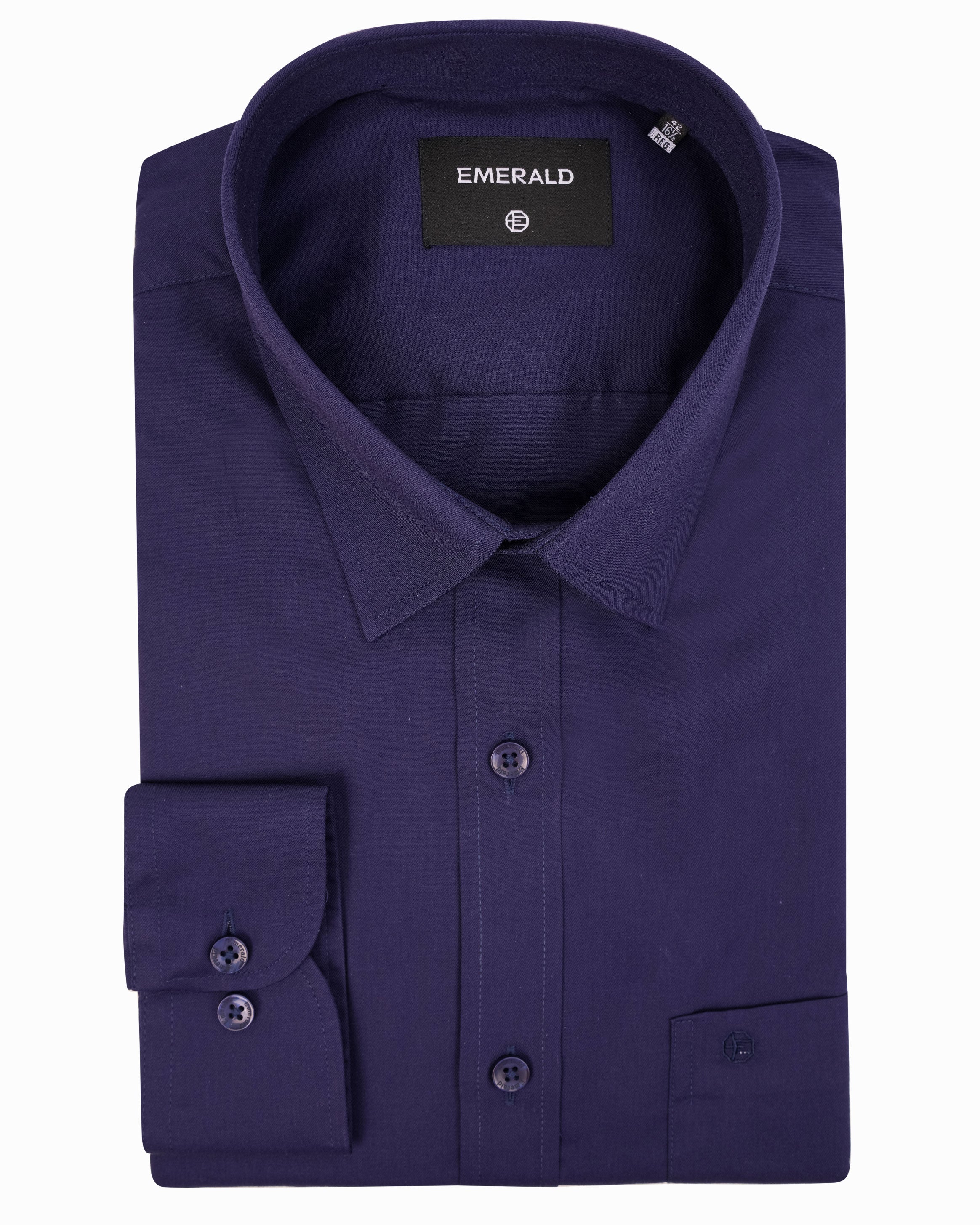 Emerald Formal Plain Regular Fit-Estate Blue
