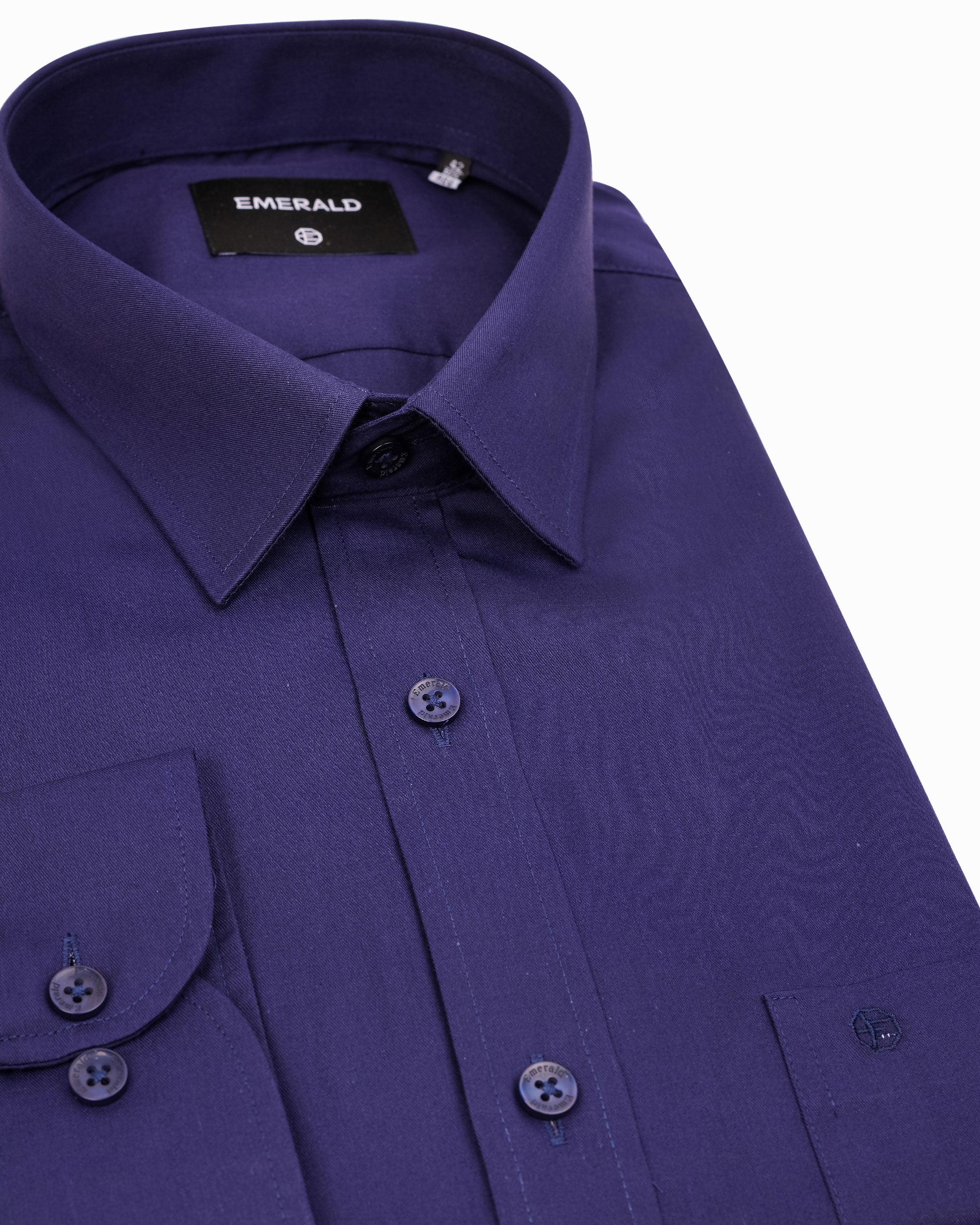 Emerald Formal Plain Regular Fit-Estate Blue