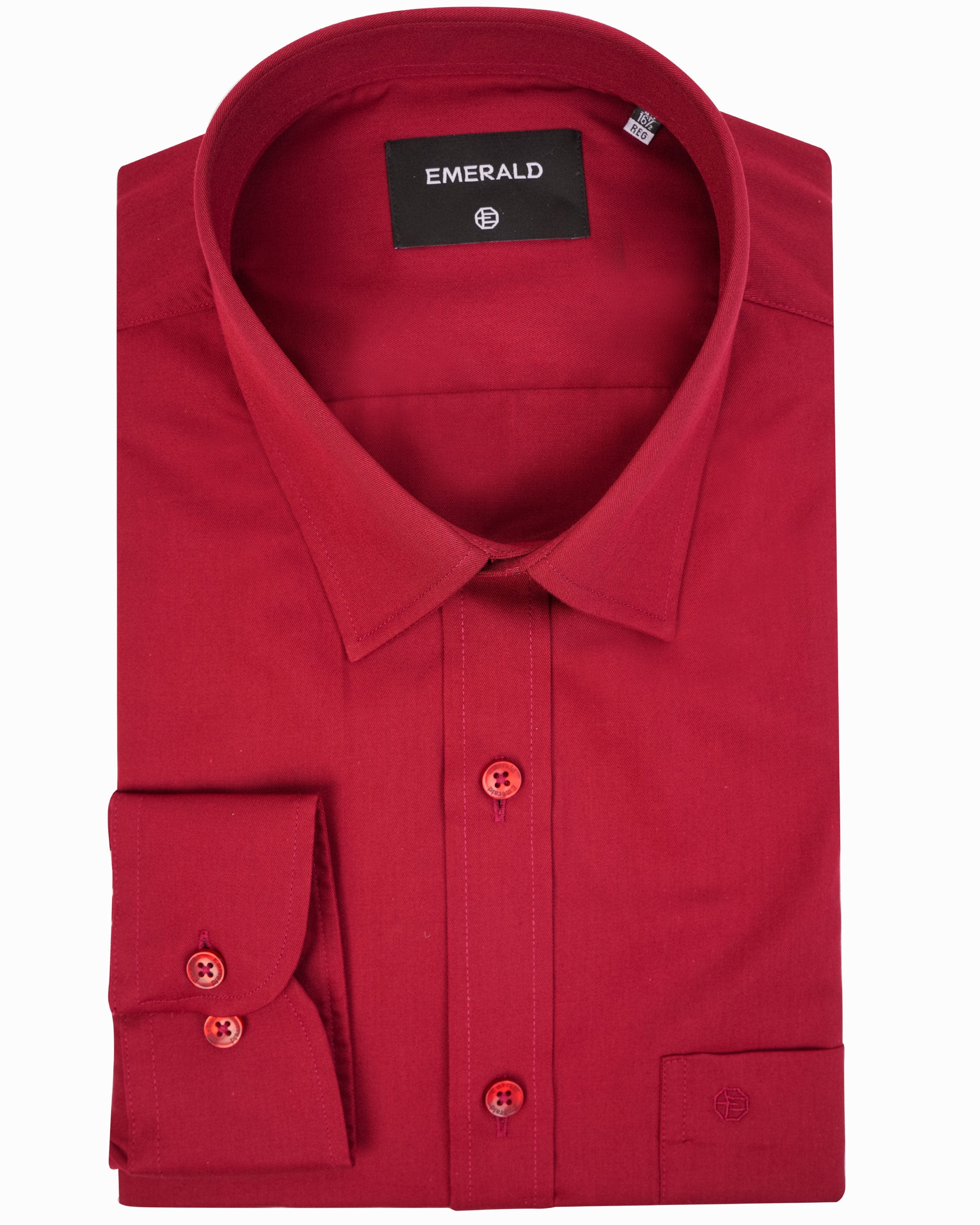 Emerald Formal Plain Regular Fit-Rose Red