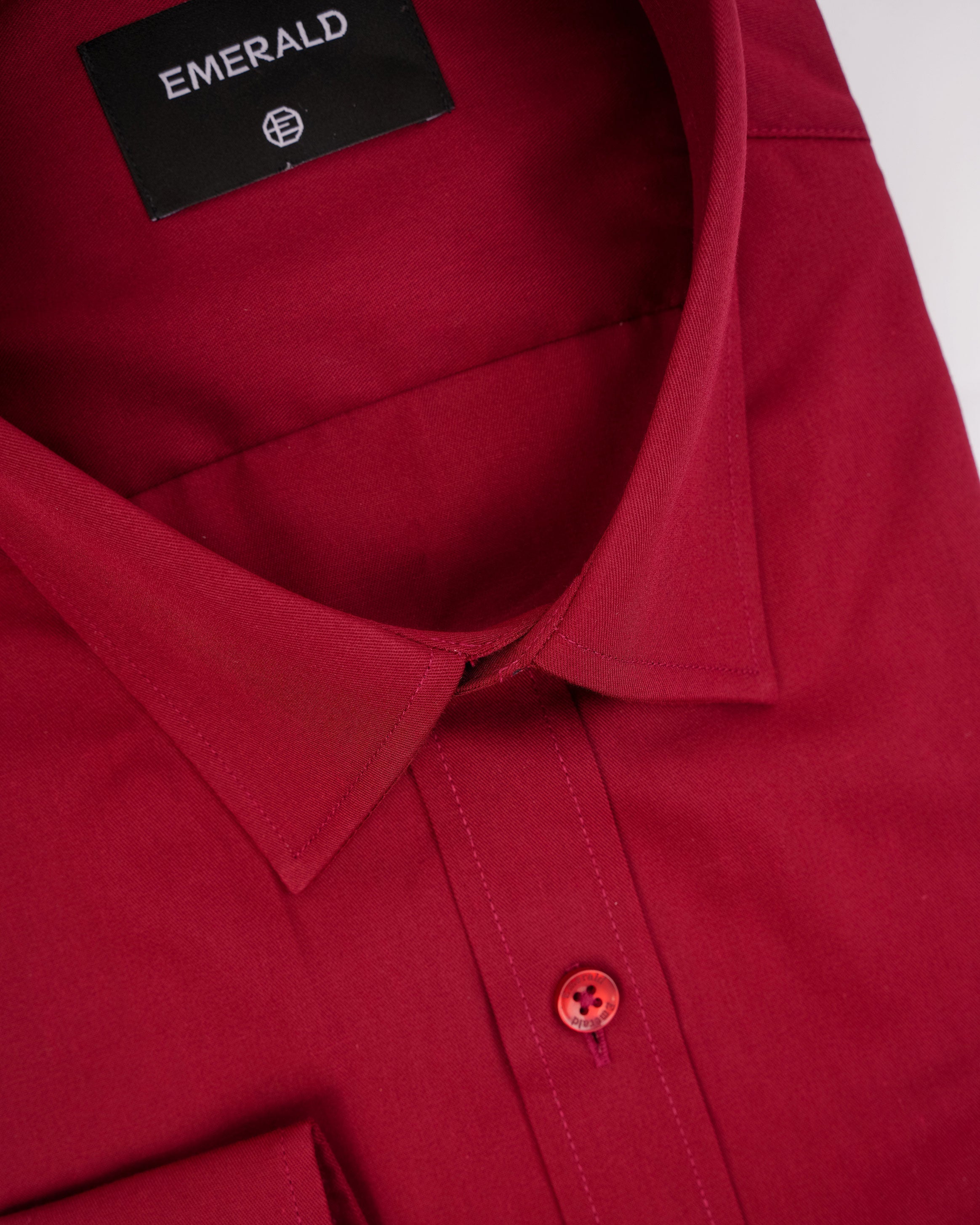 Emerald Formal Plain Regular Fit-Rose Red