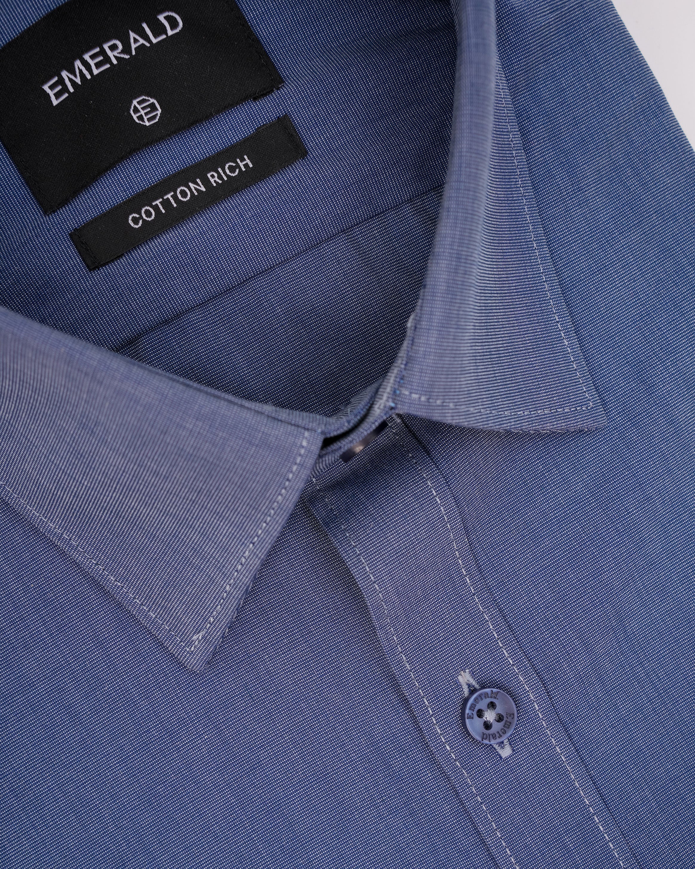 Emerald Formal Fil A Fil Slim Fit-China Blue