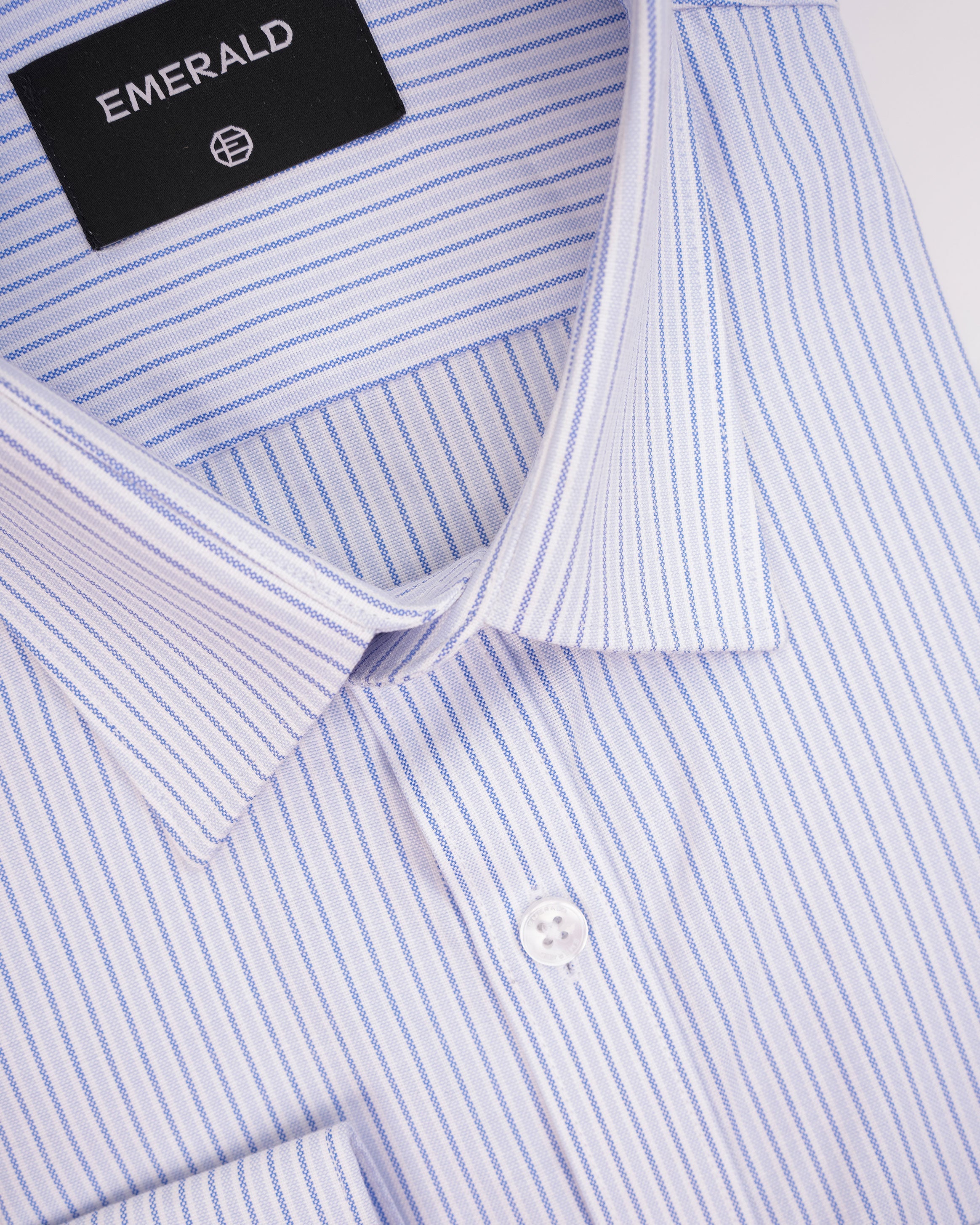 Emerald Formal Stripe Slim Fit-Baby Blue