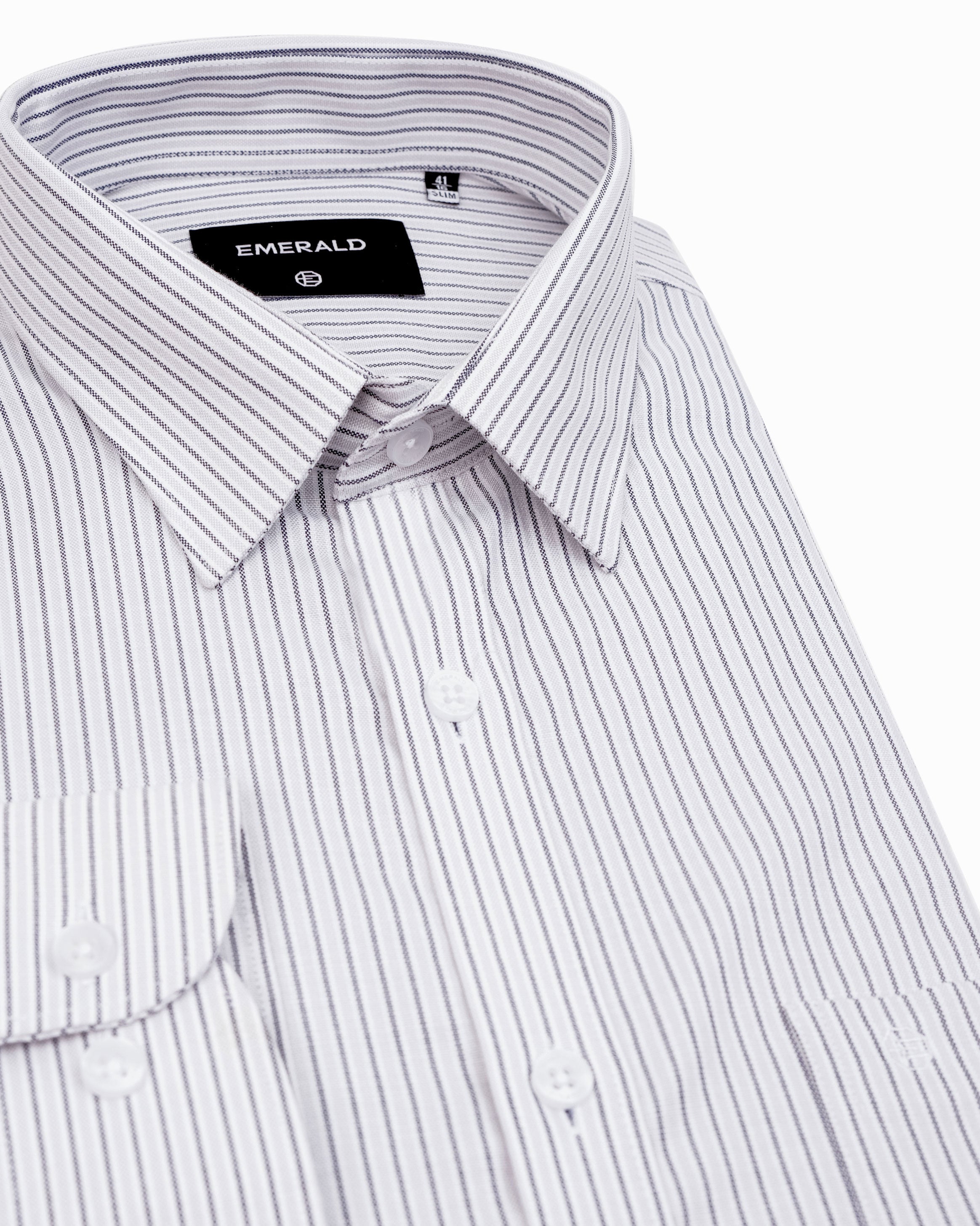 Emerald Formal Stripe Slim Fit-Charcoal