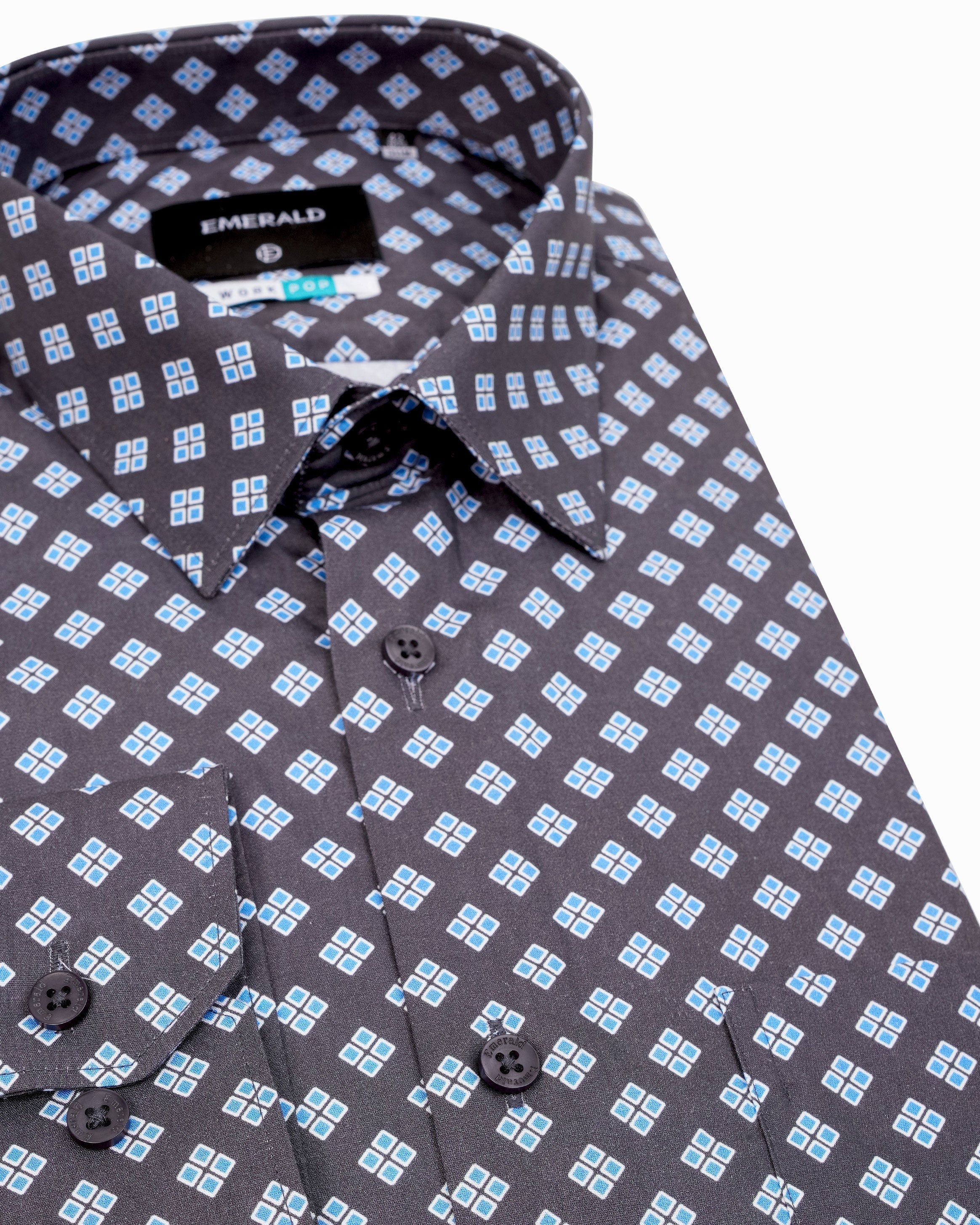 Emerald Formal Printed Slim Fit-Brown