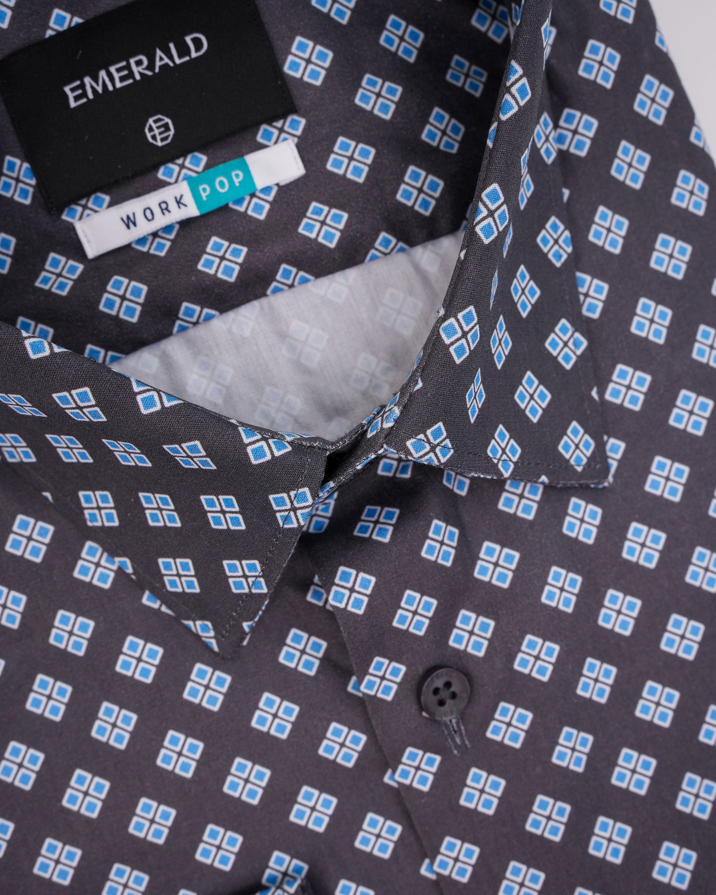 Emerald Formal Printed Slim Fit-Brown