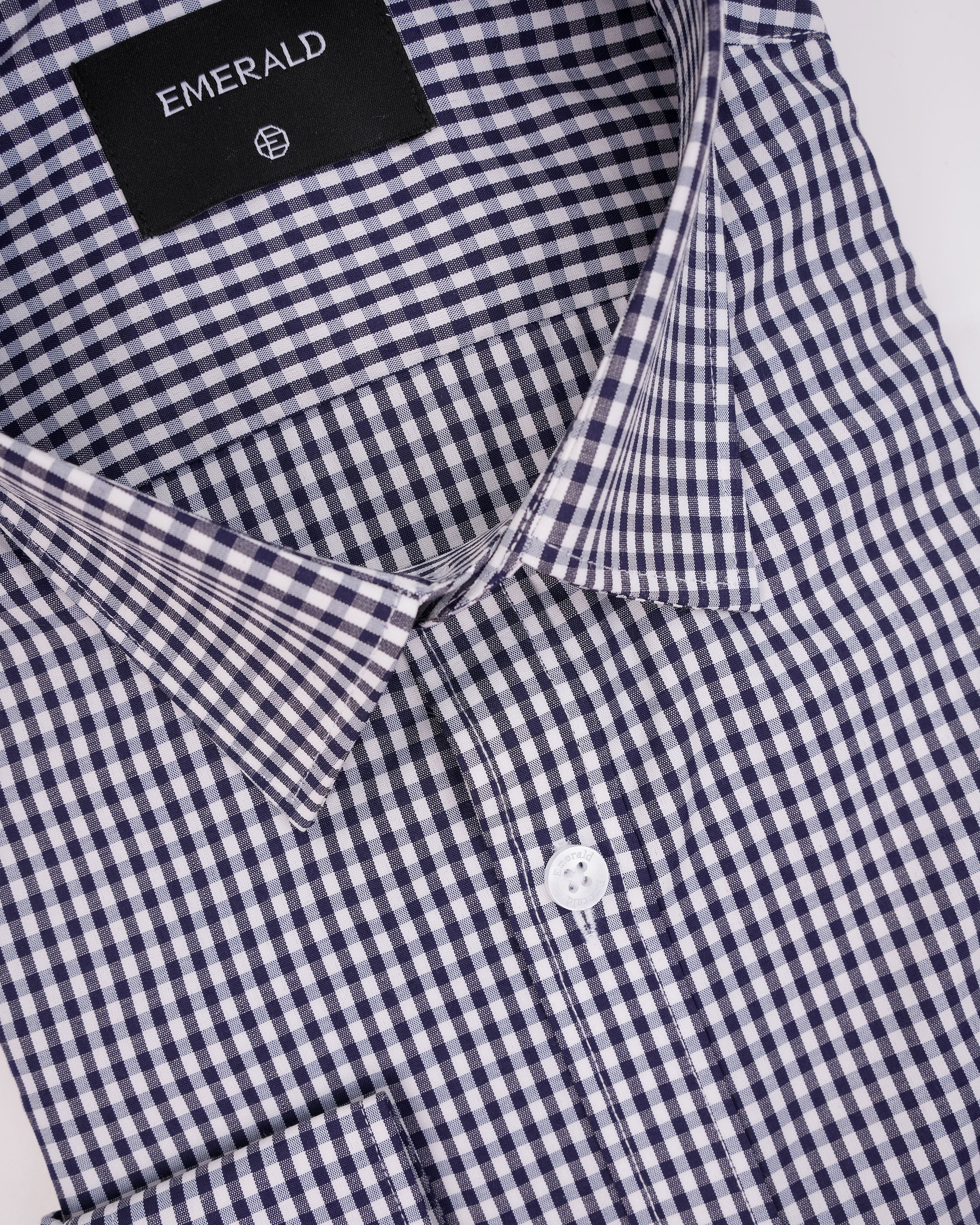 Emerald Formal Checks Slim Fit-Dark Denim