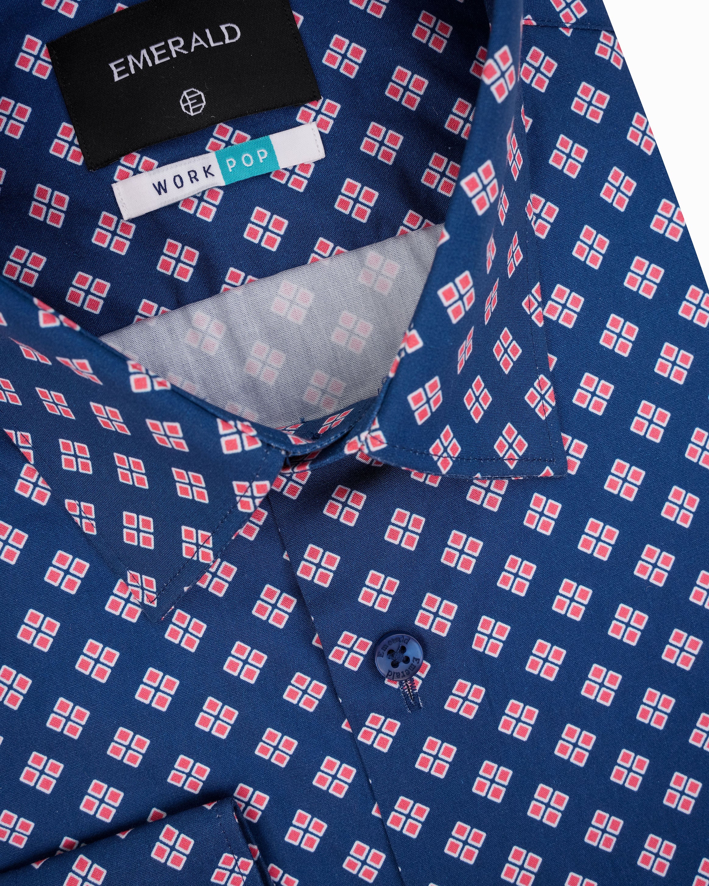 Emerald Formal Printed Slim Fit-Vista Blue