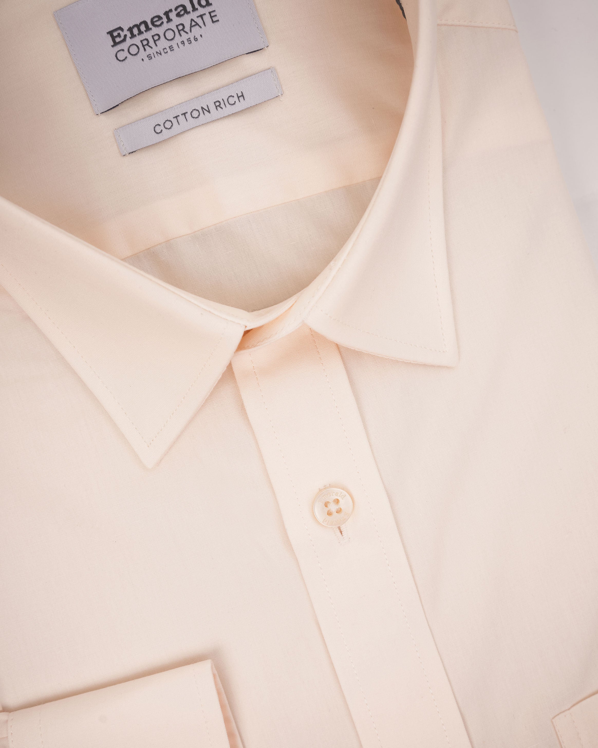 Emerald Formal Plain Regular Fit-Vanilla Custard