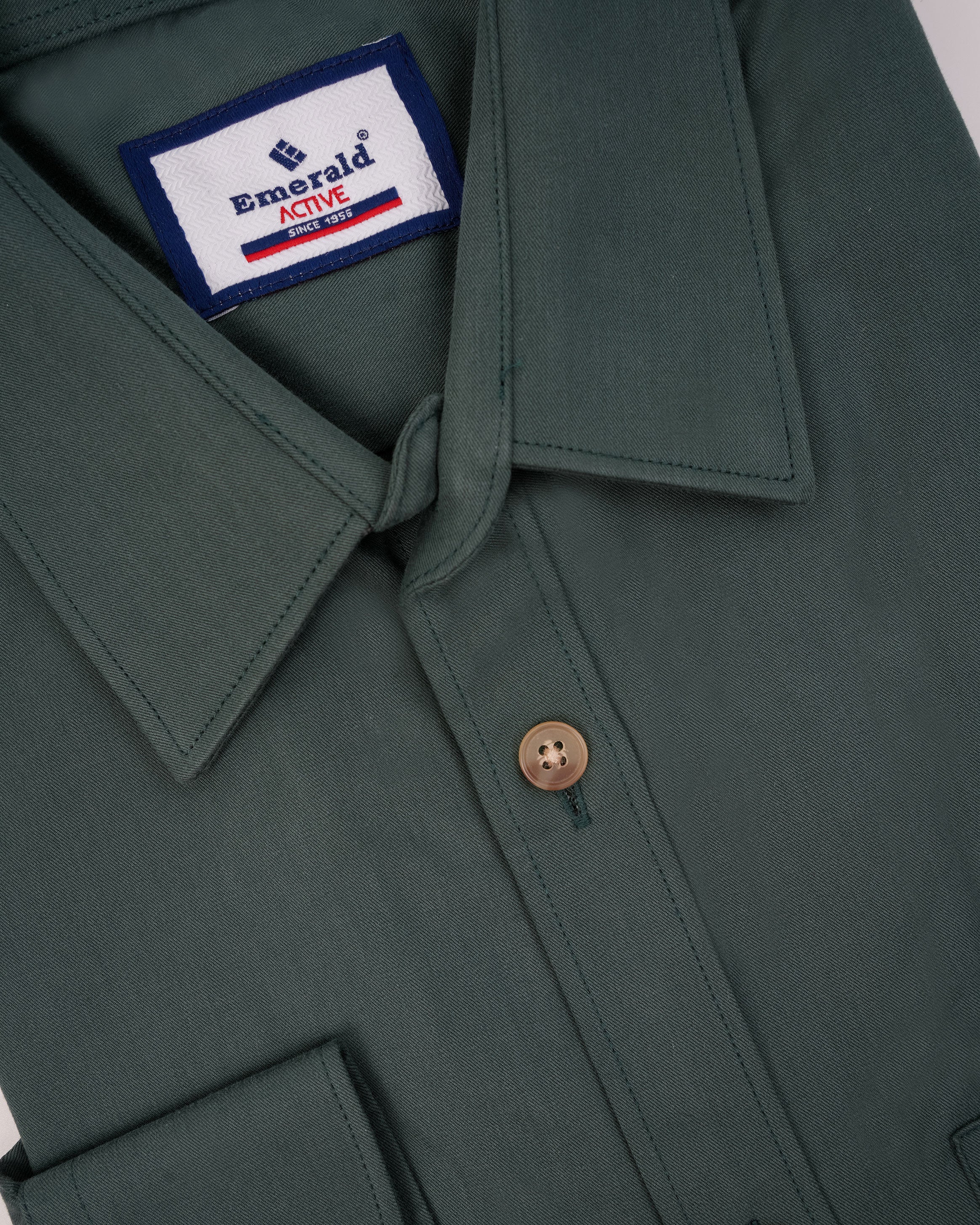 Emerald Active Plain Slim Fit-Pine