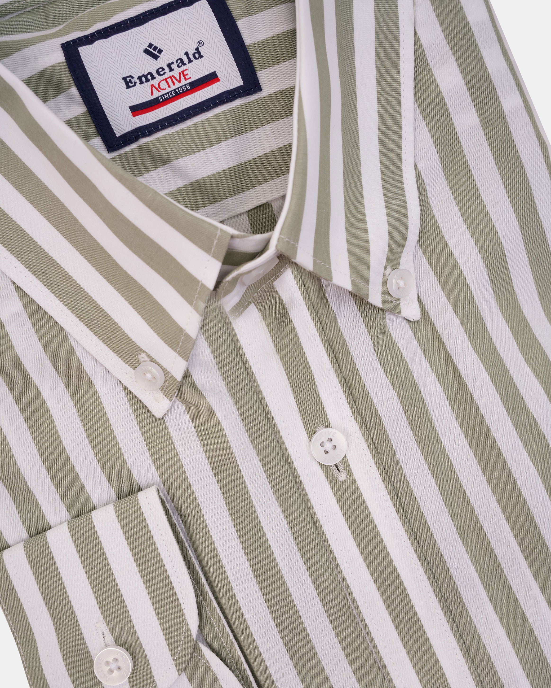 Emerald Active Stripe Slim Fit-Grass Hopper