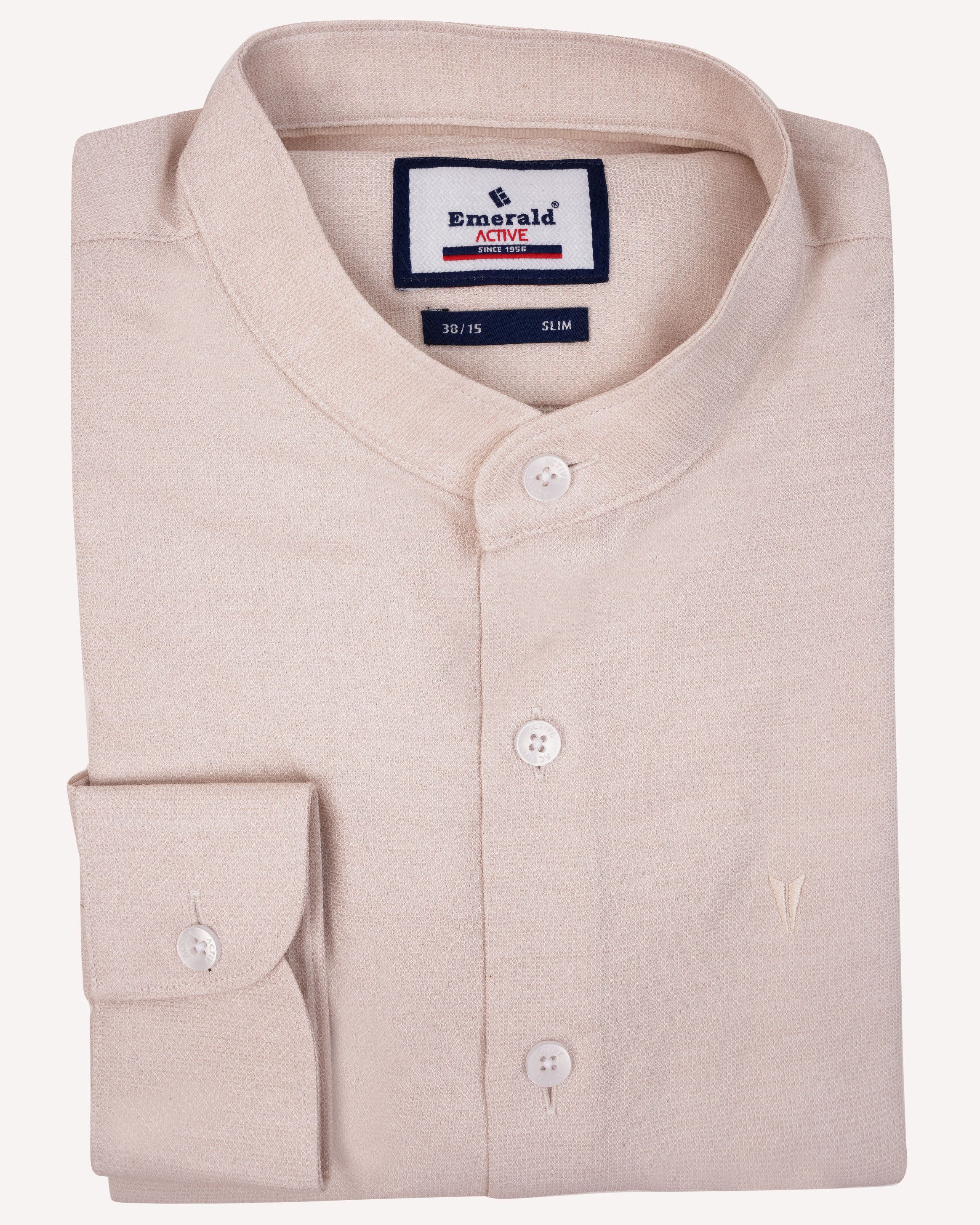 Emerald Active Dobby Slim Fit-Brown Eggnog