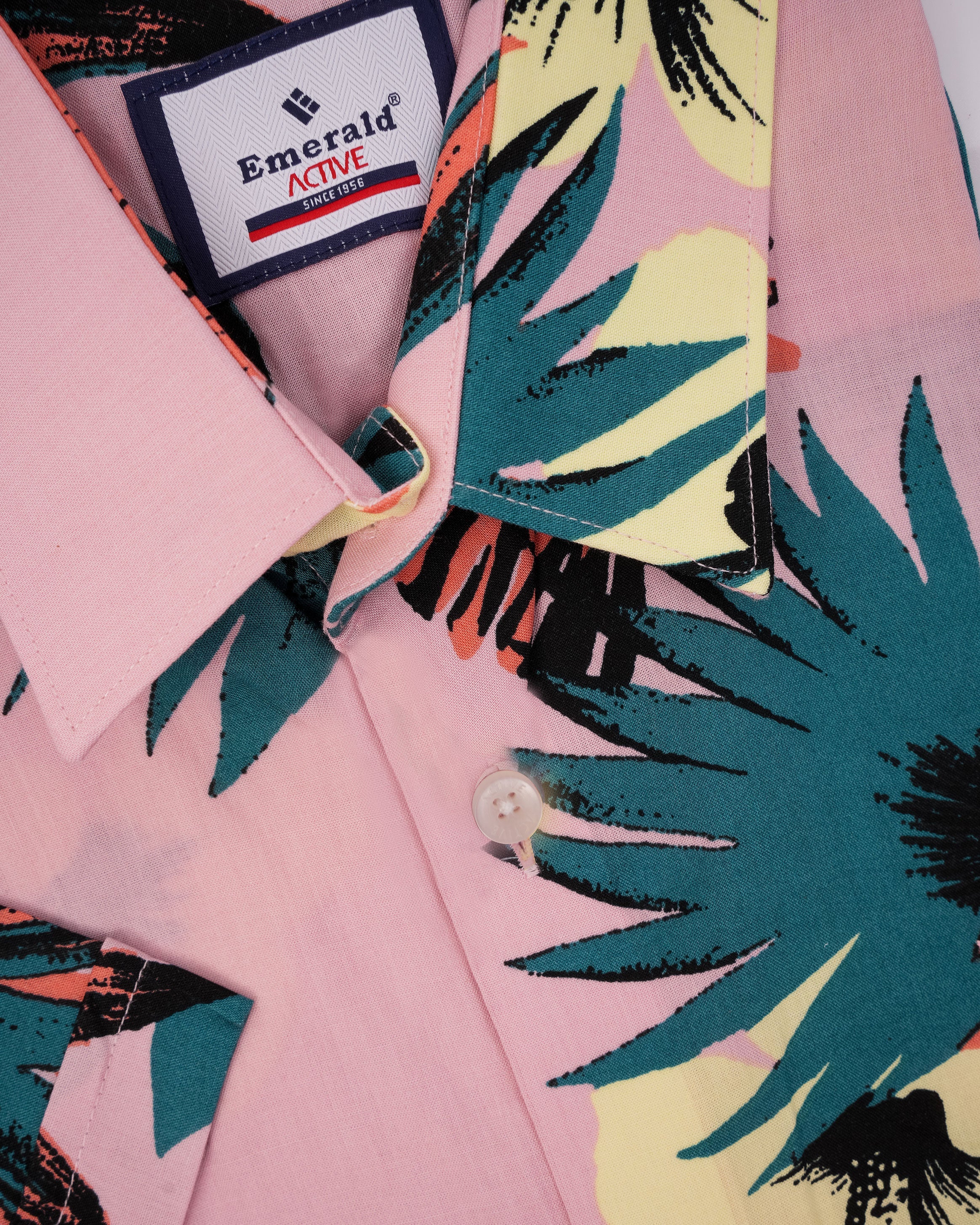 Emerald Active Printed Slim Fit-Light Pink
