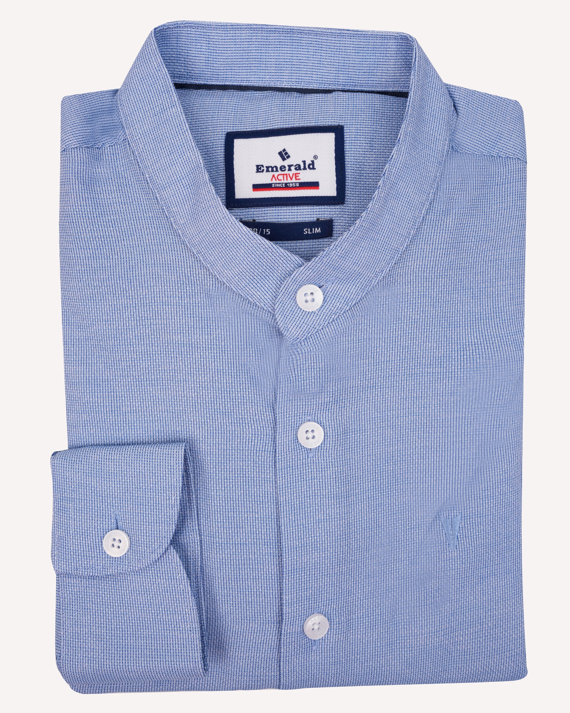 Emerald Active Dobby Slim Fit-Little Boy Blue