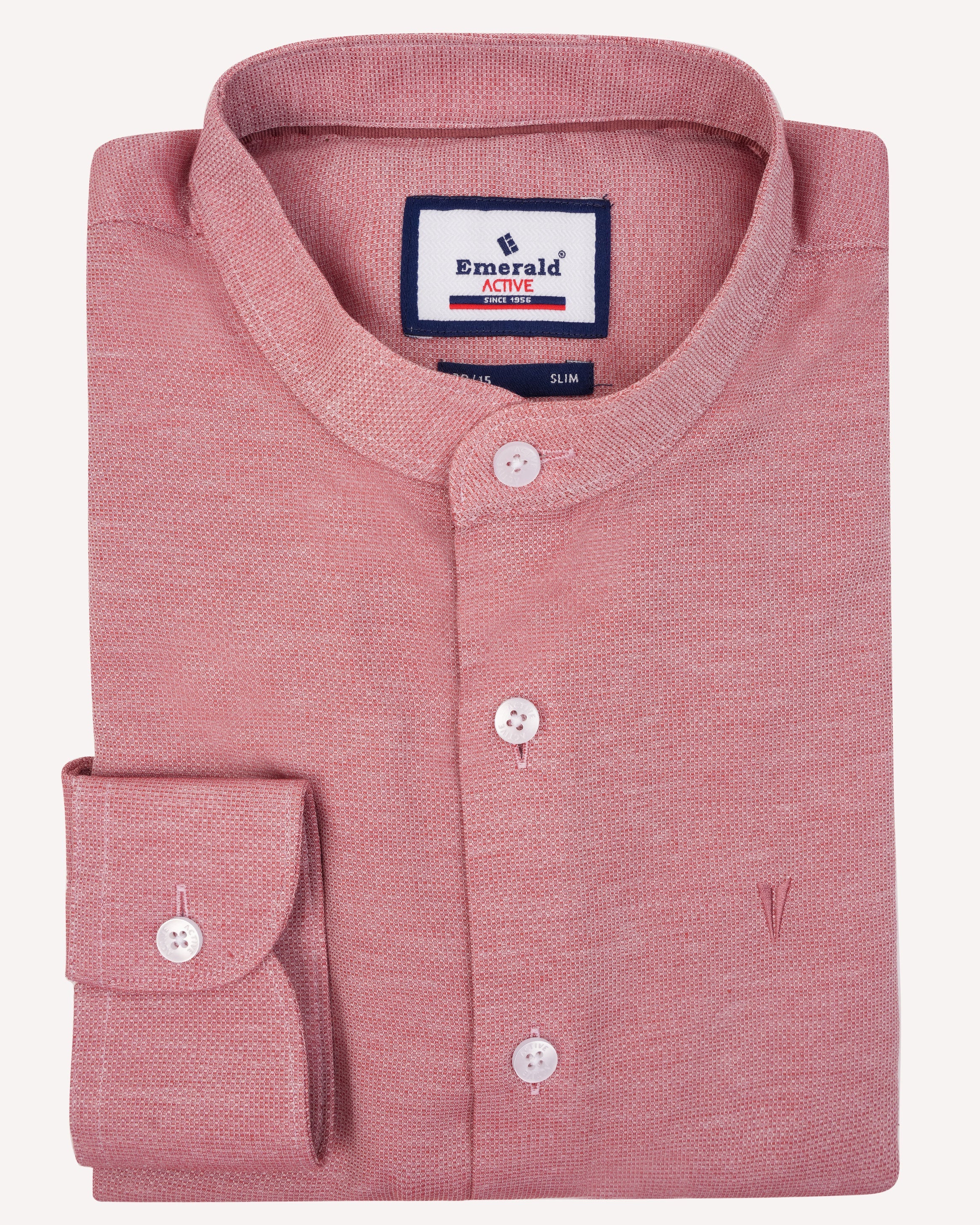 Emerald Active Dobby Slim Fit-Desert Rose