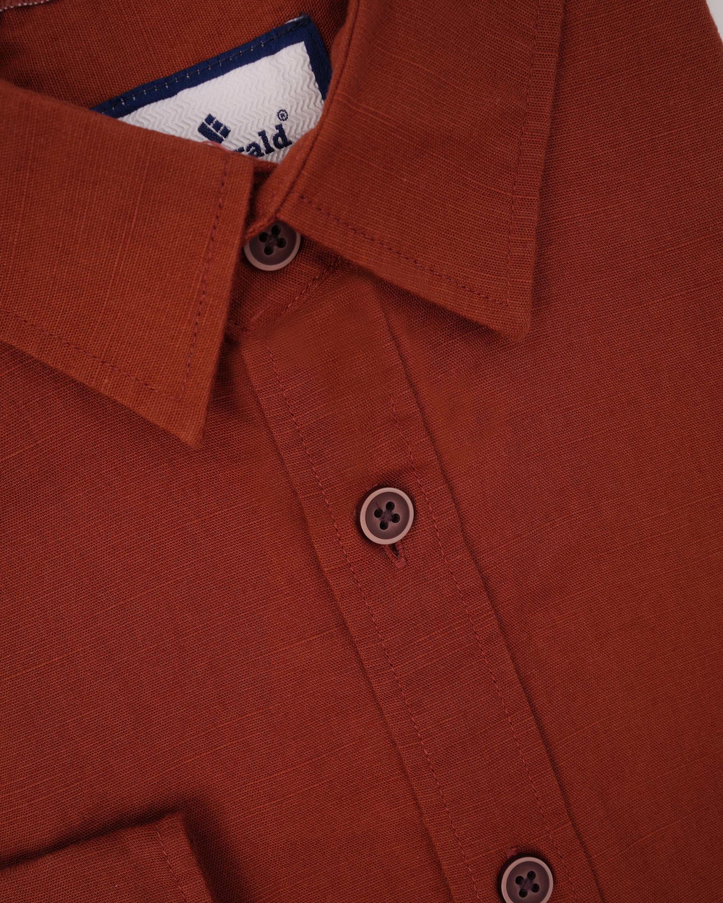 Emerald Active Linen Looks Slim Fit-Brown Sequoia
