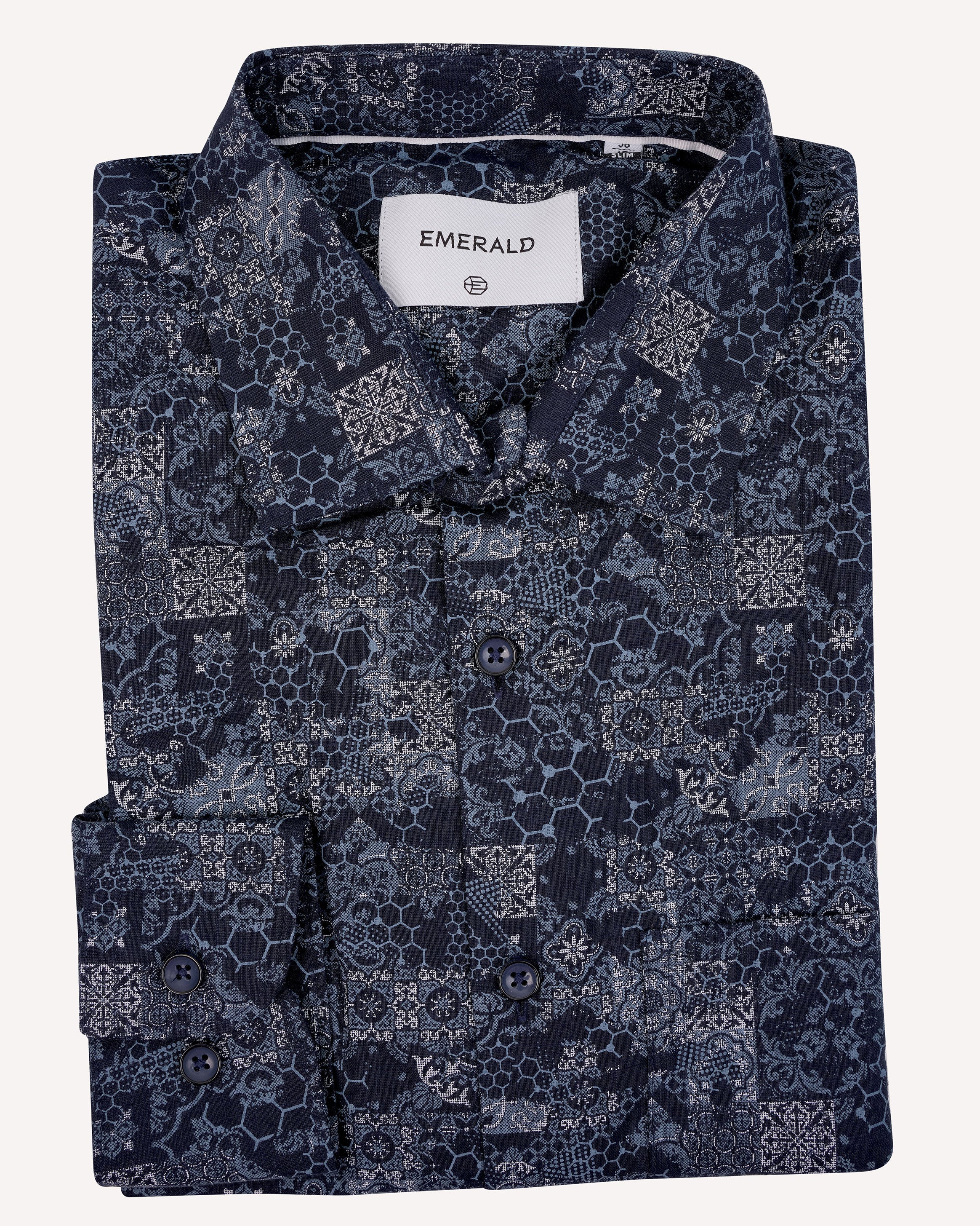 Emerald Casual Printed Slim Fit-Astral Aura