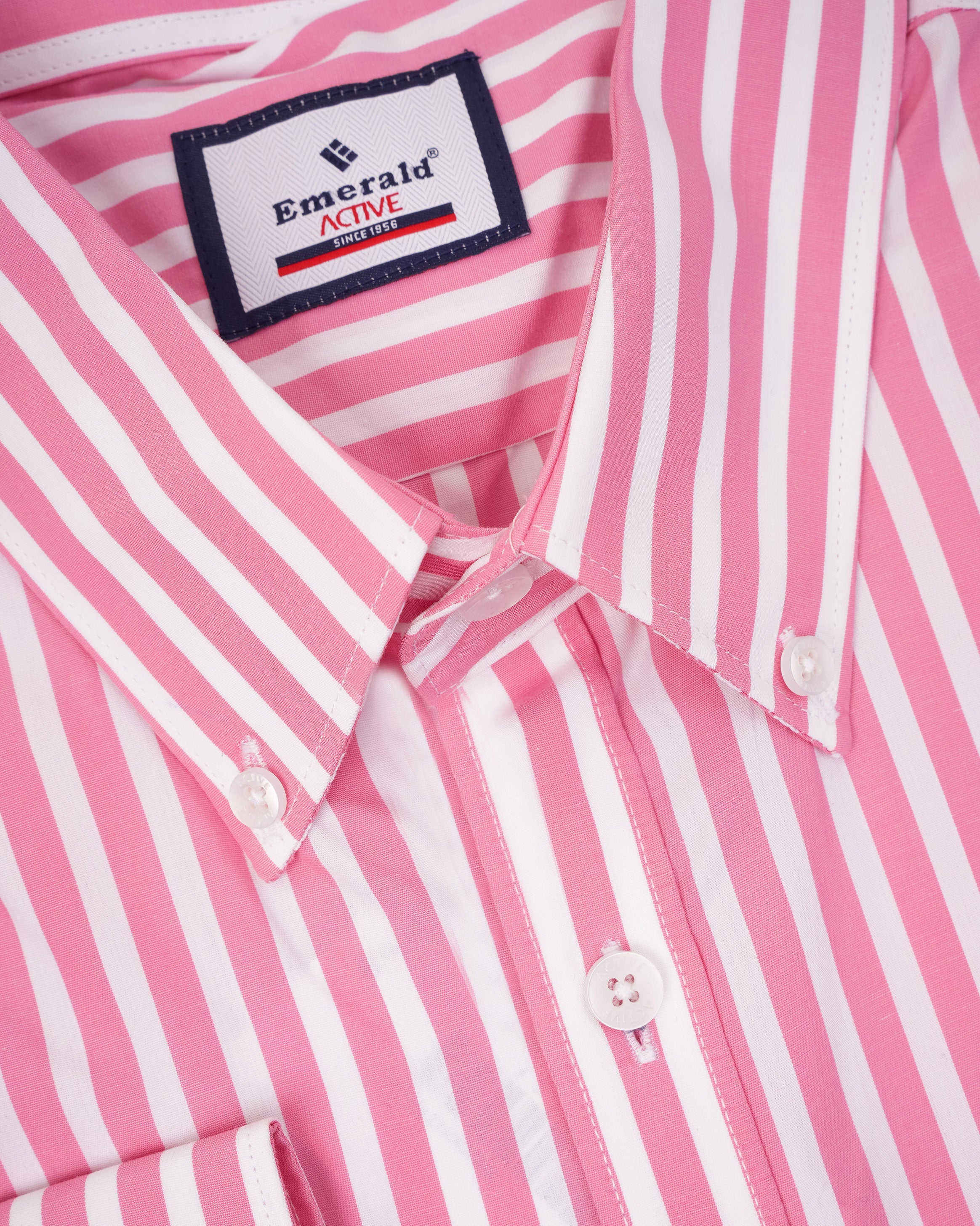 Emerald Active Stripe Slim Fit-Shocking Pink