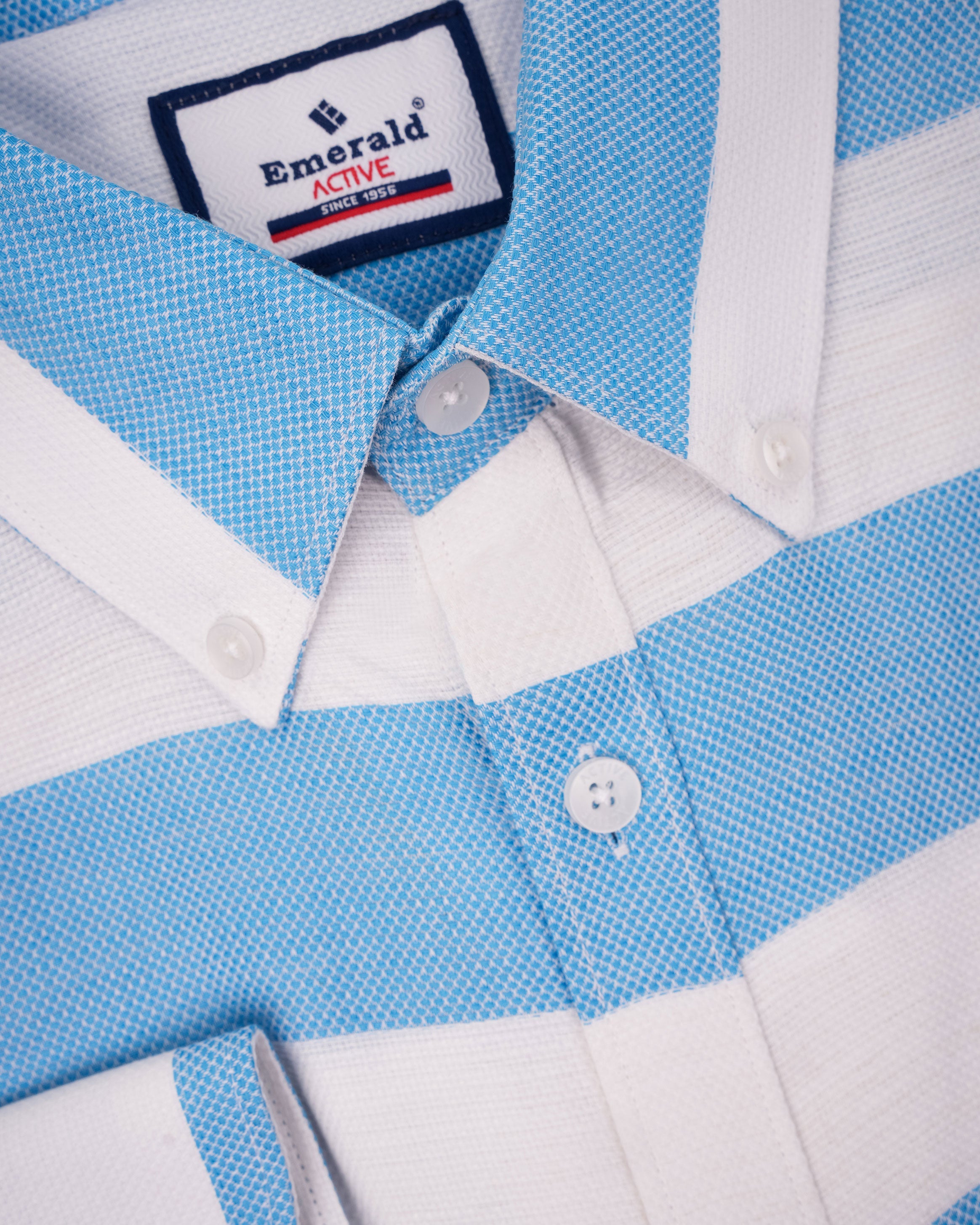 Emerald Active Stripe Slim Fit-Cornflower