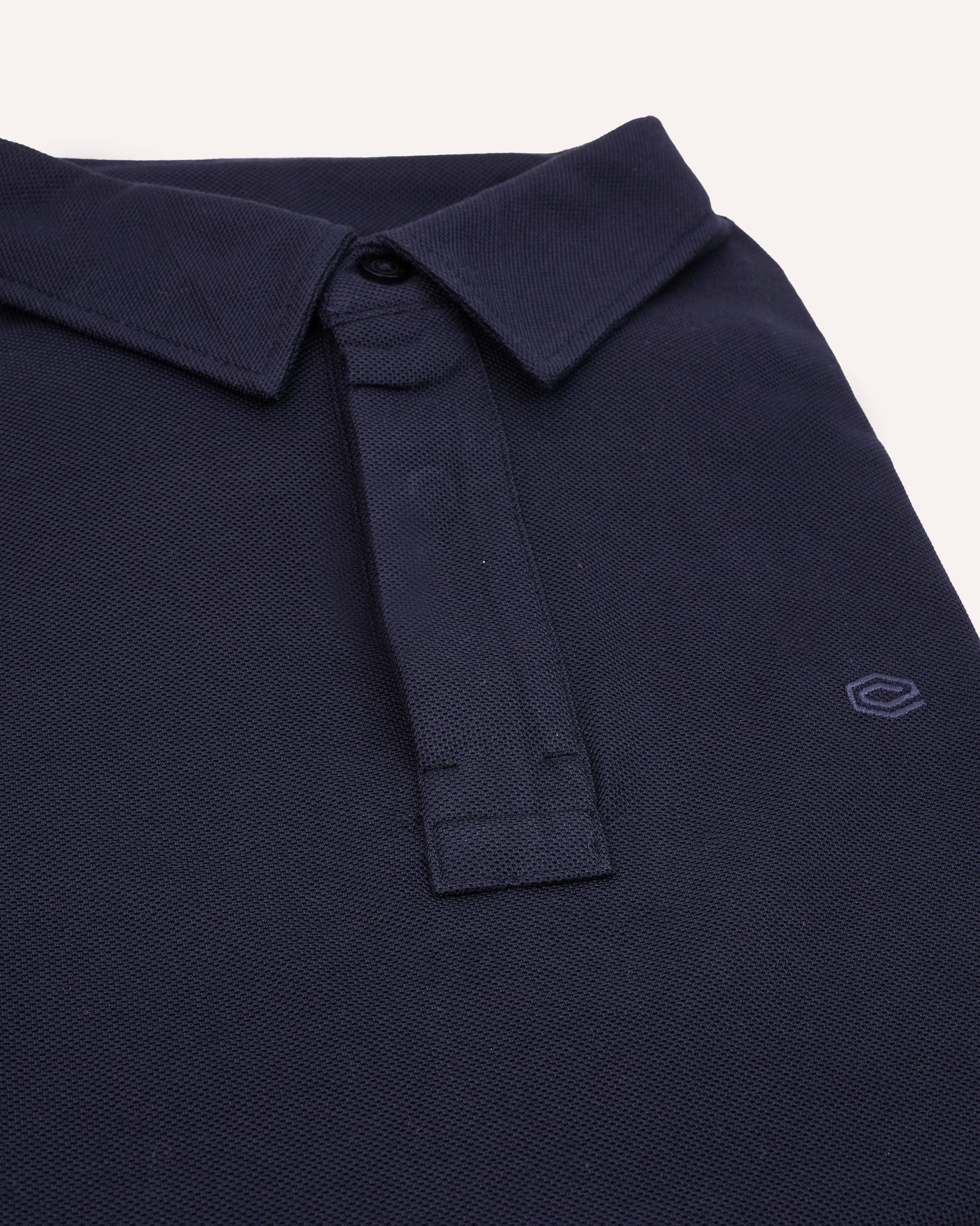 Emerald Plain Slim Fit Polo Shirt-Navy