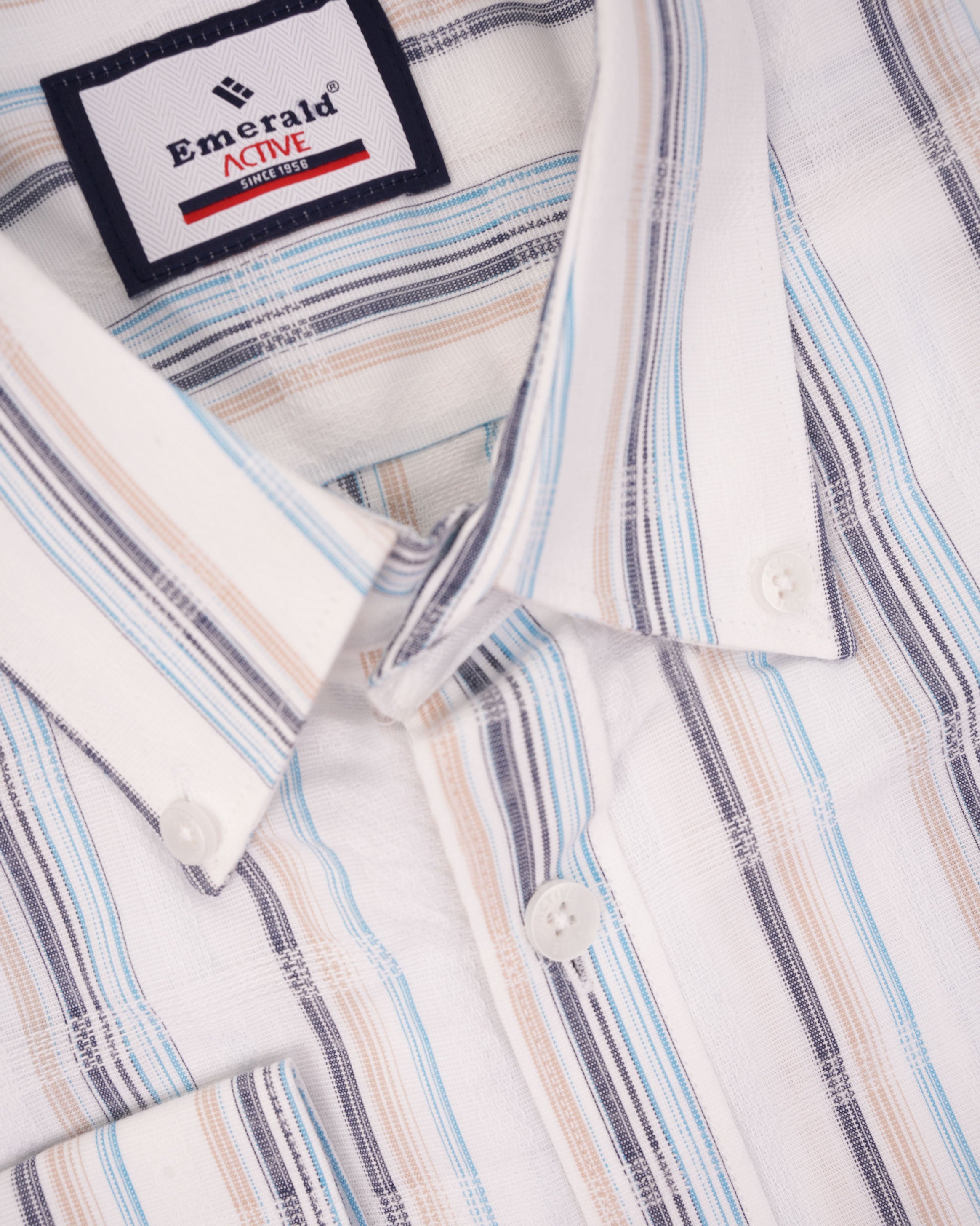 Emerald Active Stripe Slim Fit-Blue Cloisonne