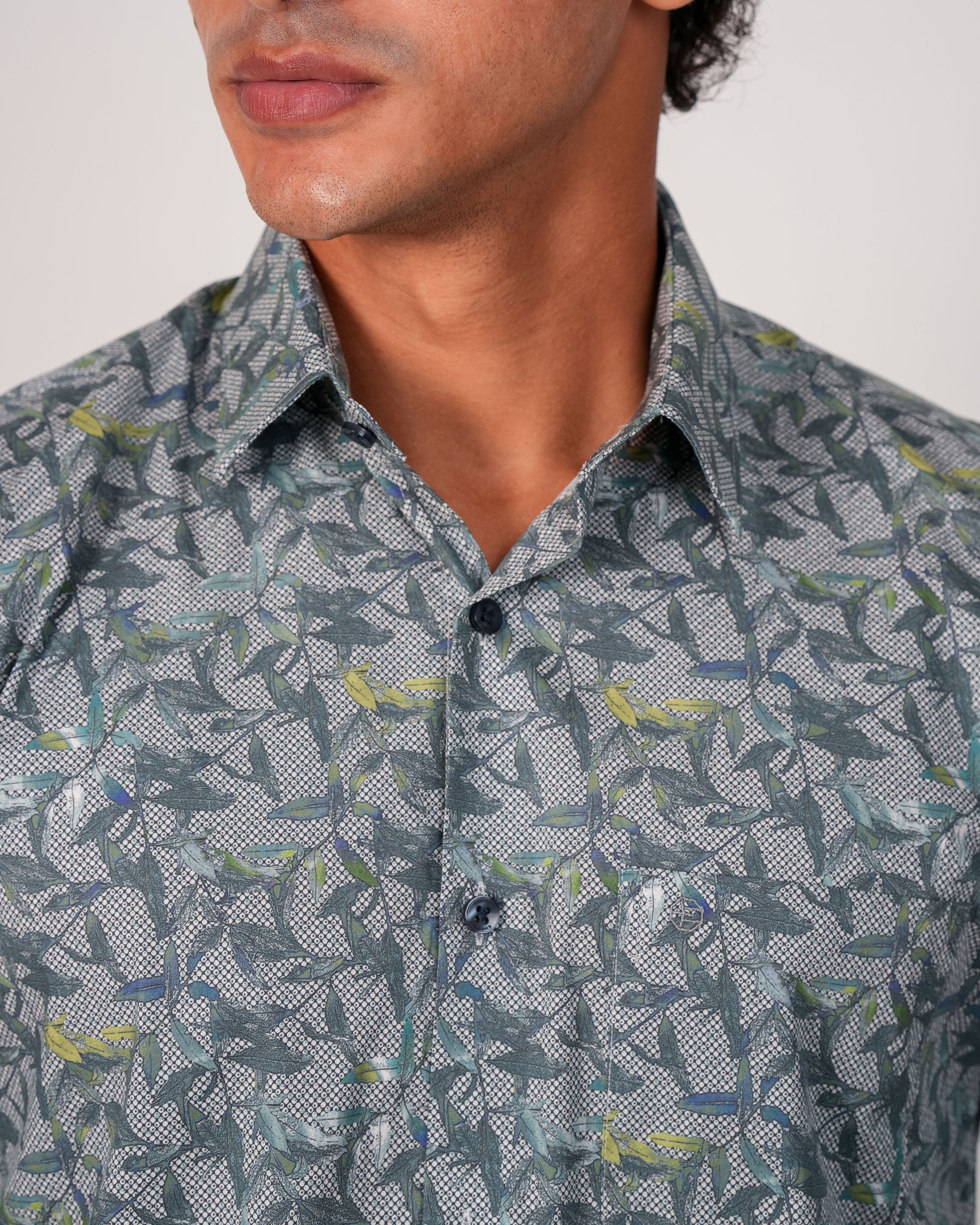 Emerald Evening Printed Slim Fit - Dark Blue