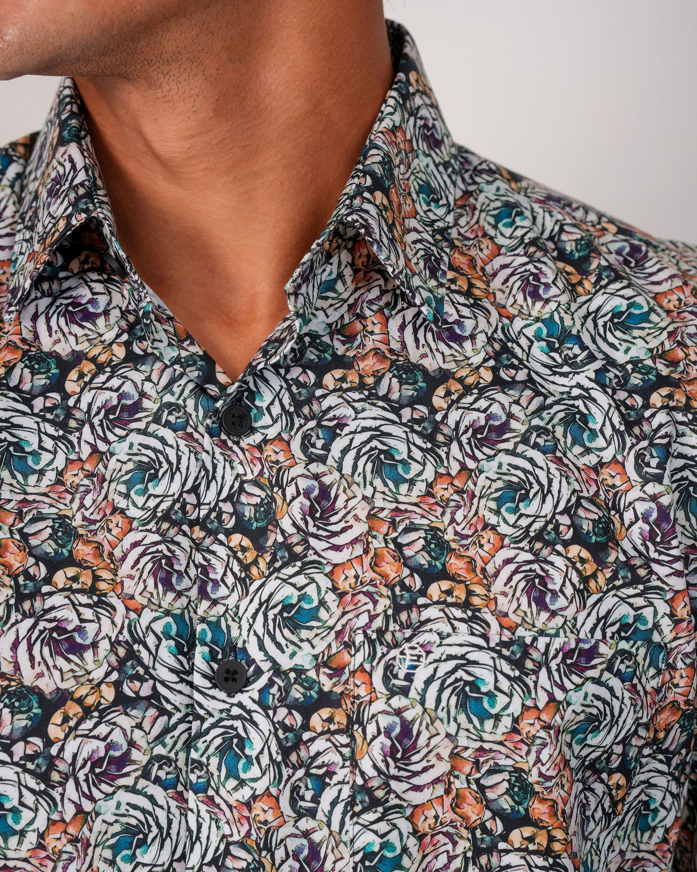 Emerald Evening Printed Slim Fit - Pepper Green