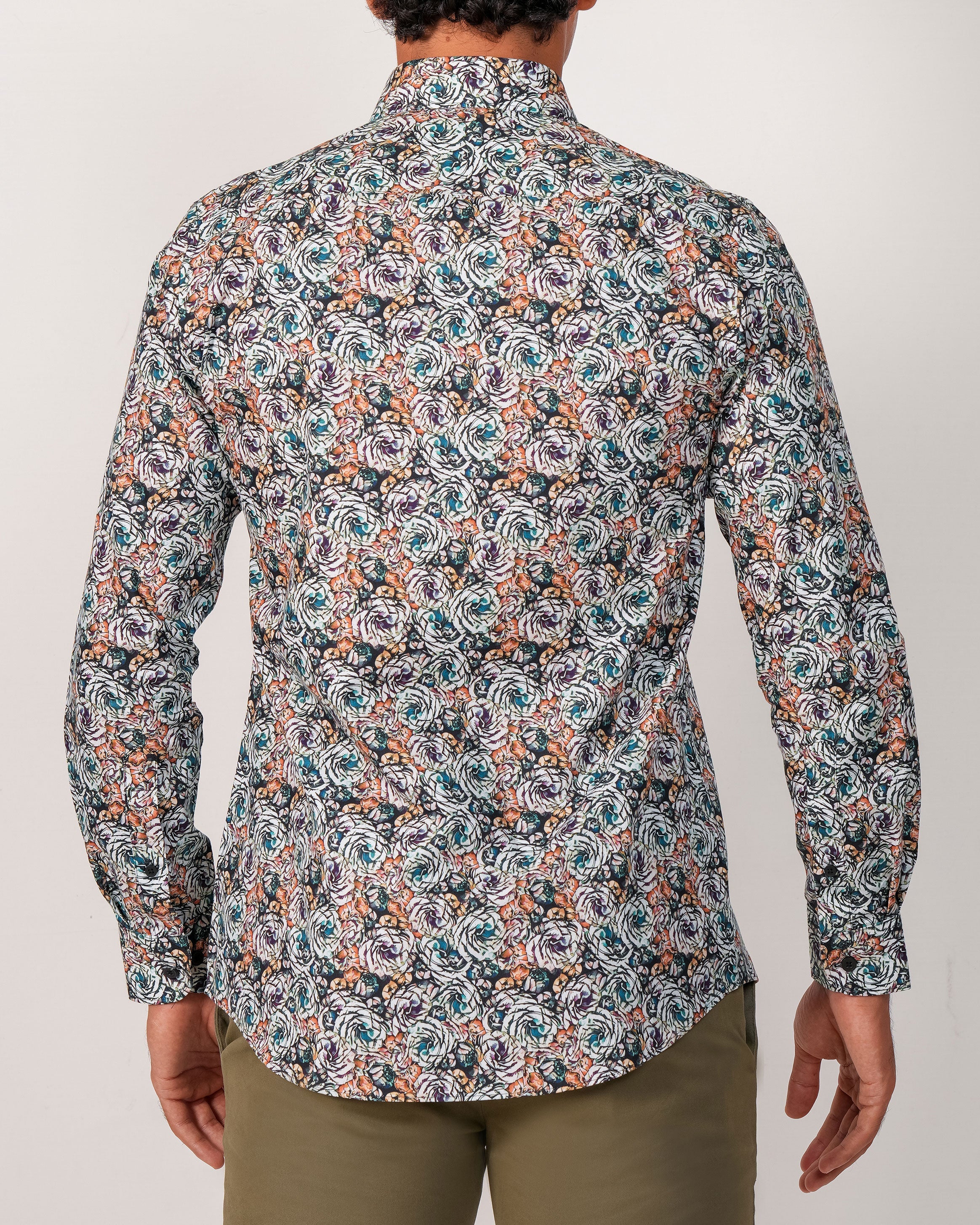 Emerald Evening Printed Slim Fit - Pepper Green