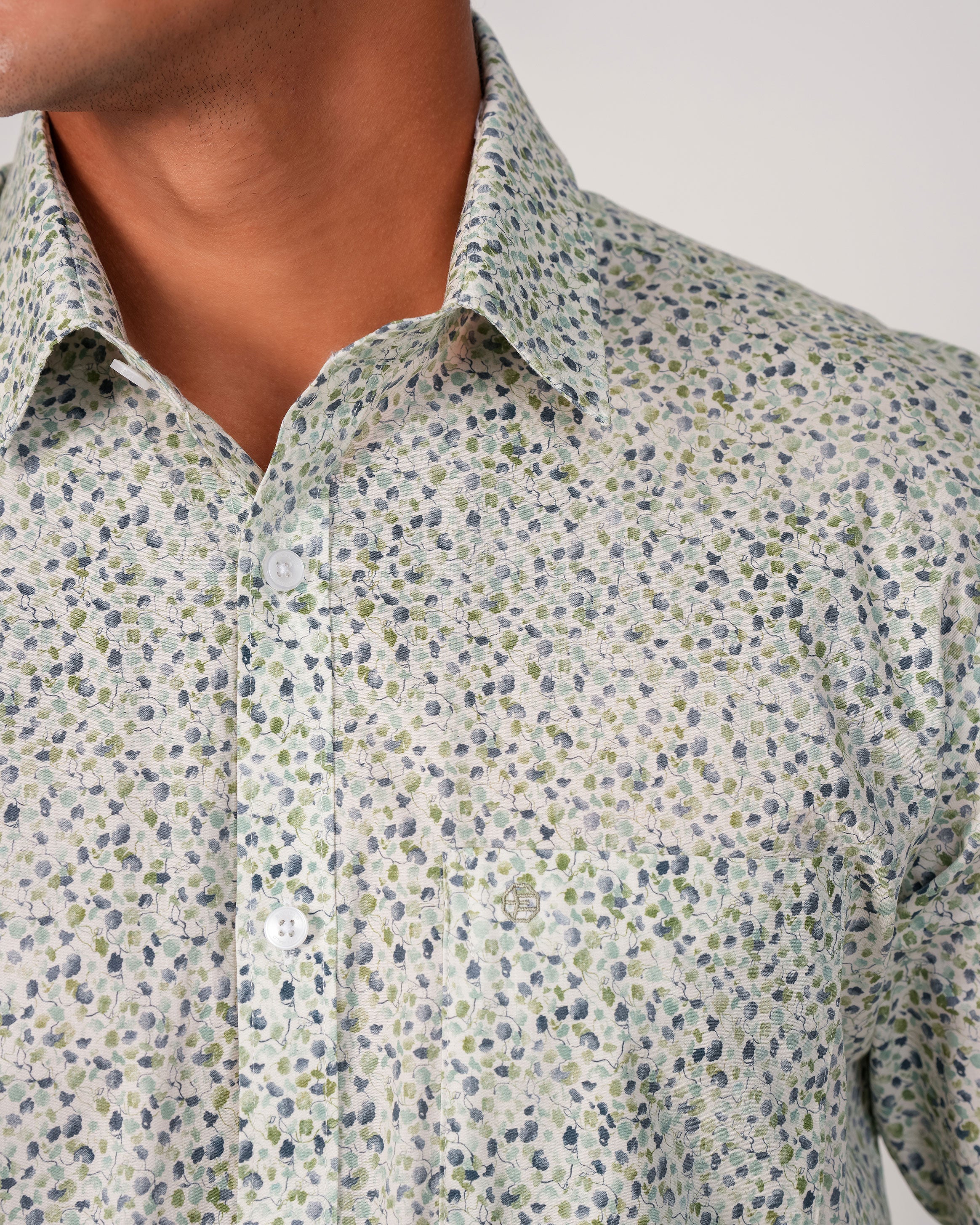 Emerald Evening Printed Slim Fit - Tuff Green