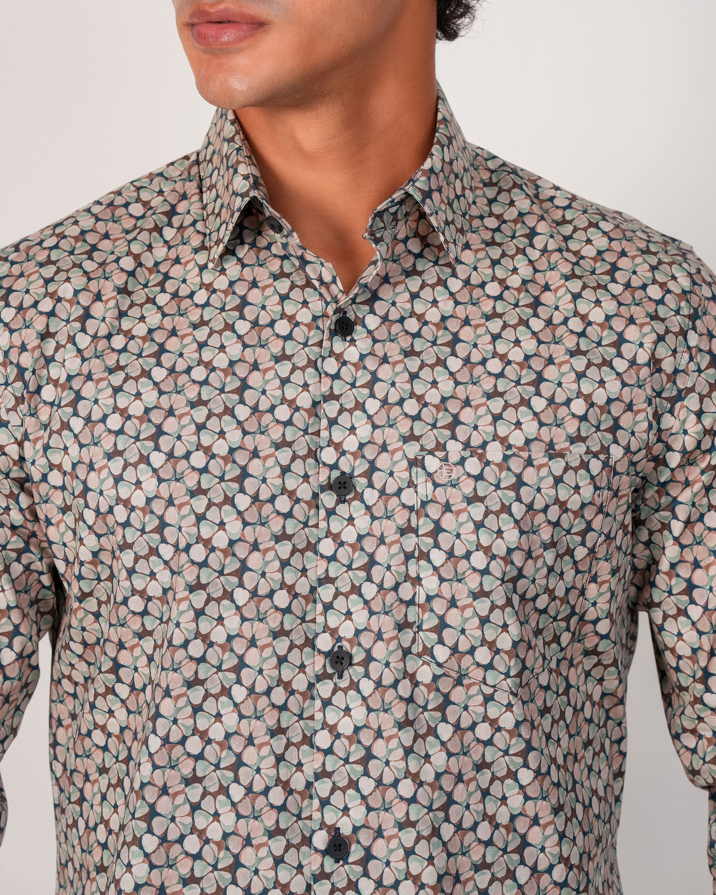 Emerald Evening Printed Slim Fit - Moroccan Blue