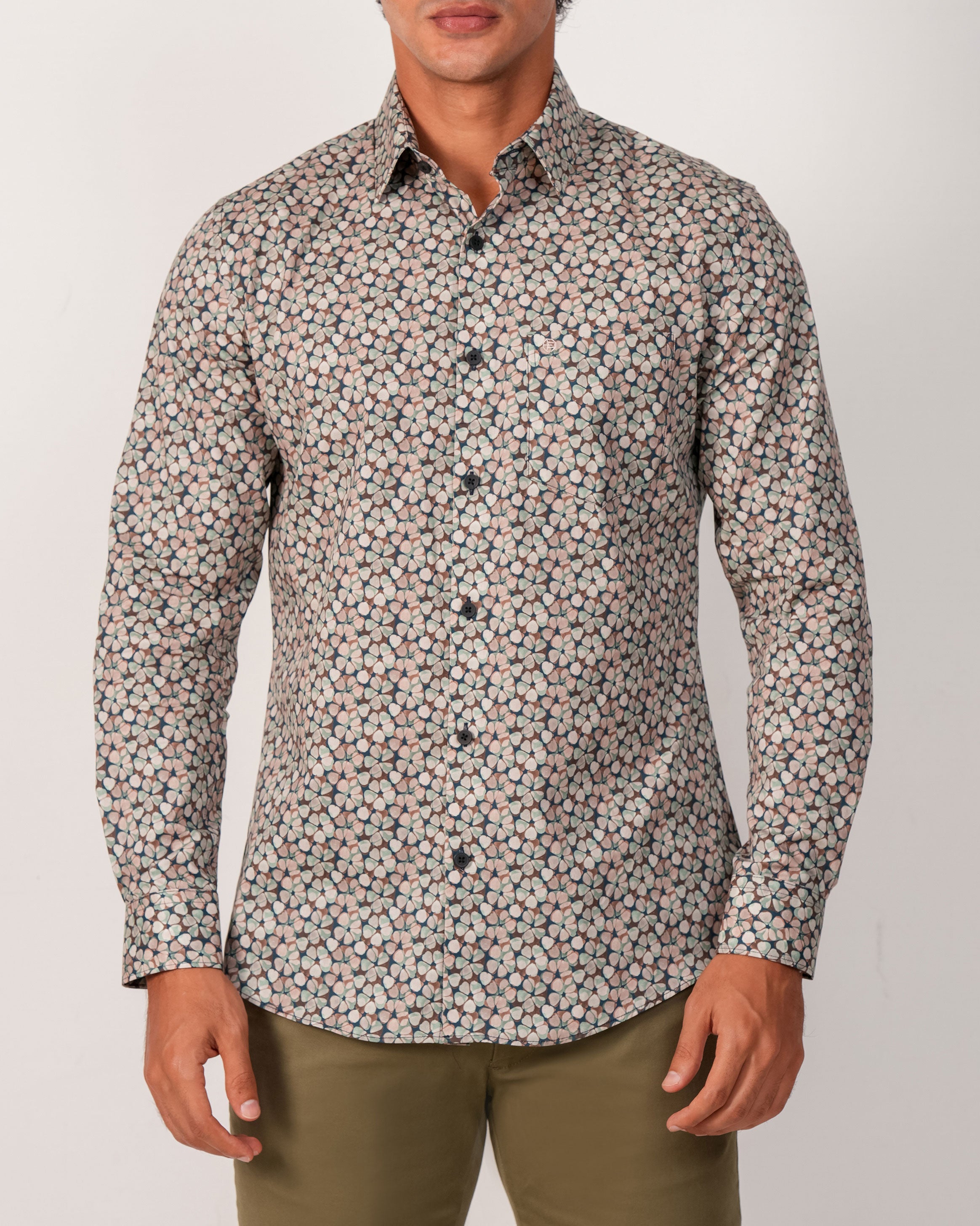 Emerald Evening Printed Slim Fit - Moroccan Blue