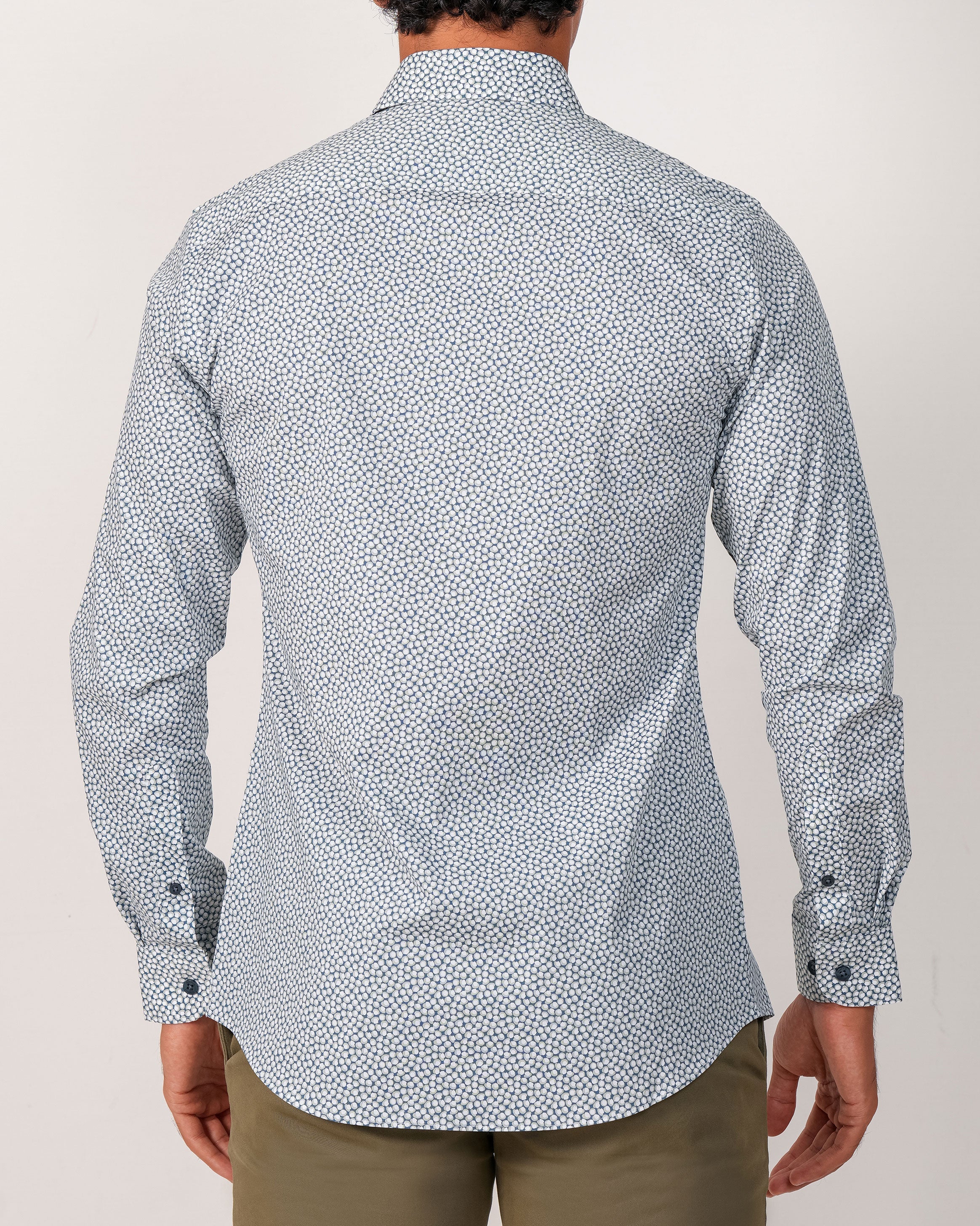 Emerald Evening Printed Slim Fit - Blue Marina