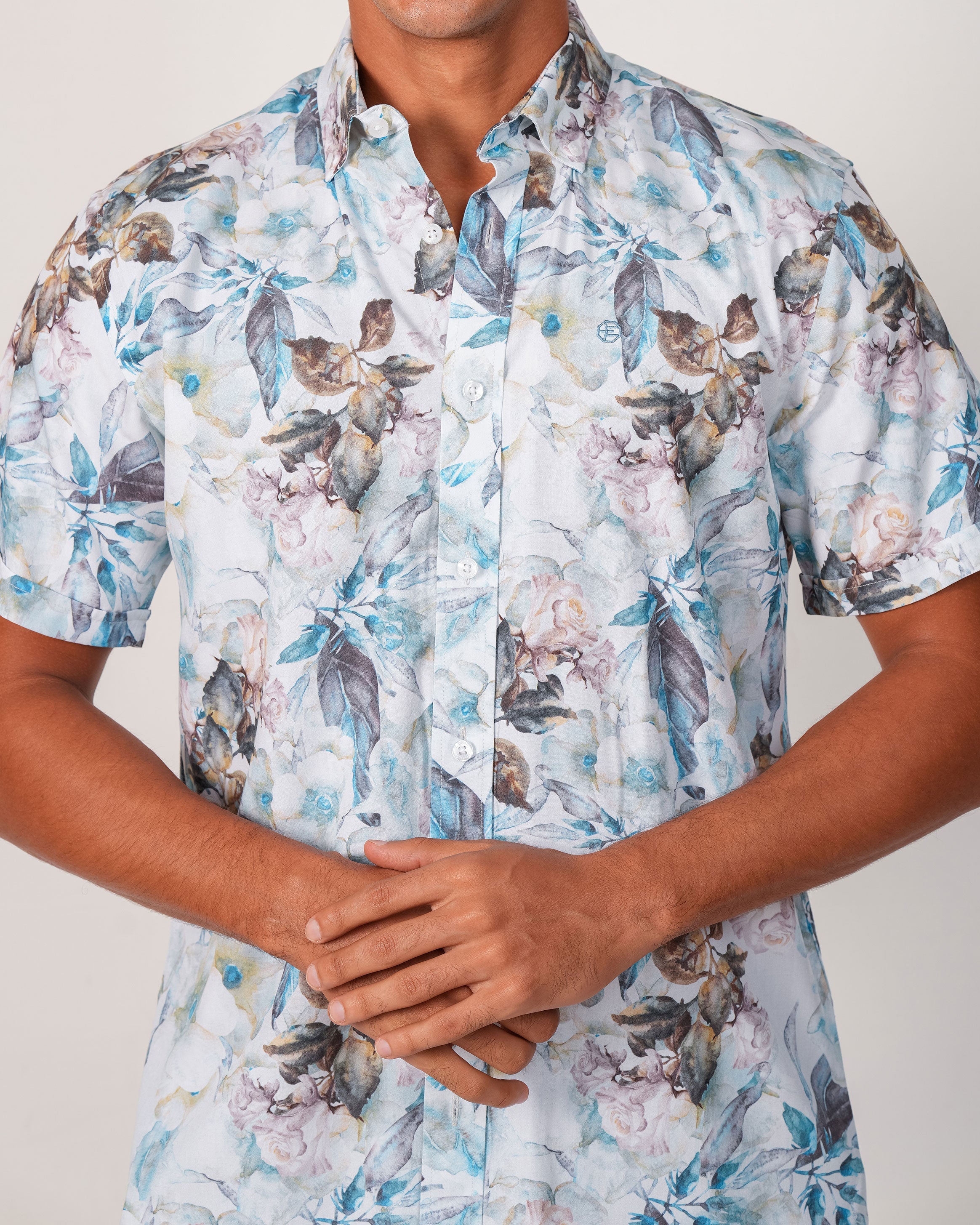 Emerald Casual Printed Regular Fit - Forget Me Not