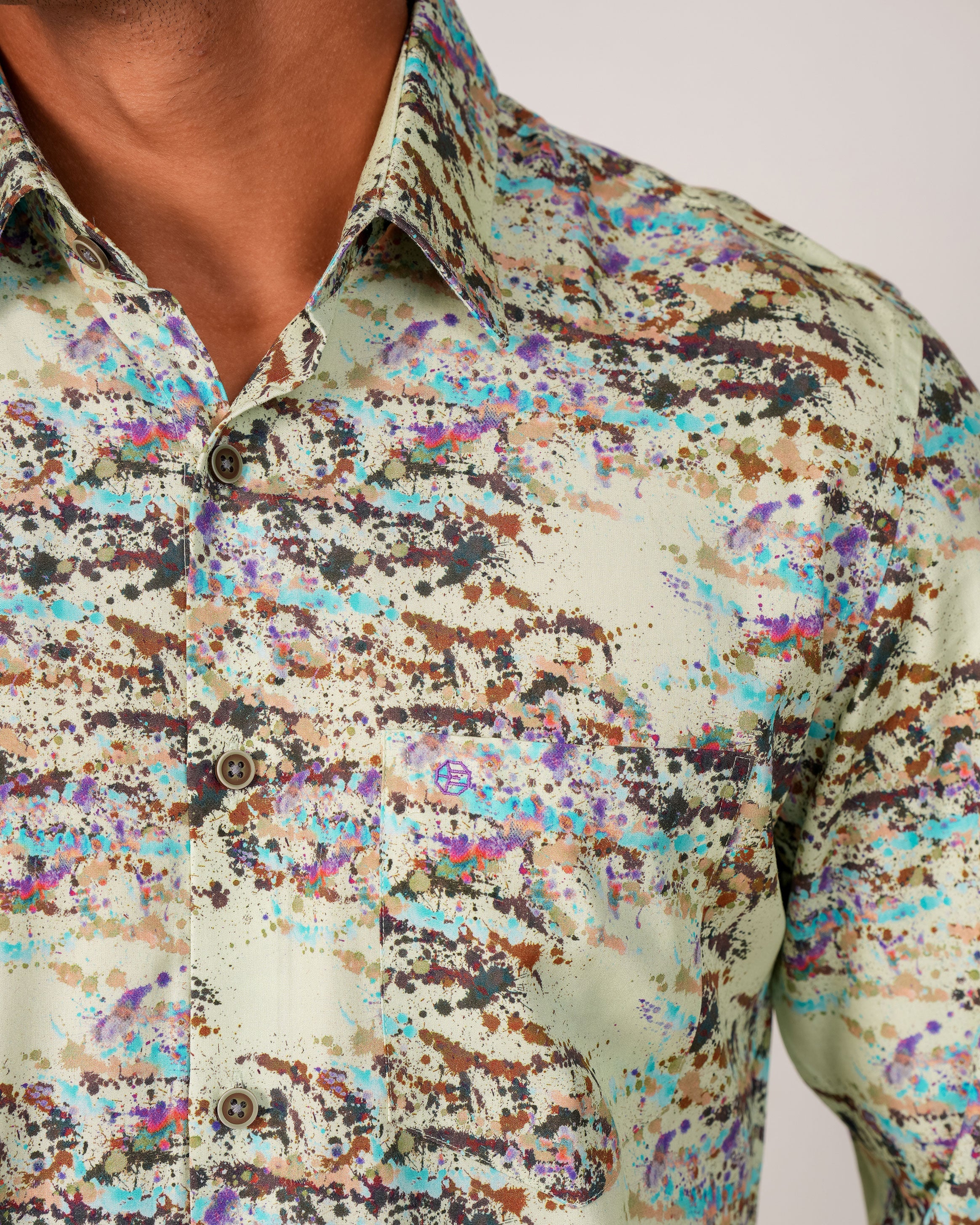 Emerald Evening Printed Slim Fit - Absinthe Green