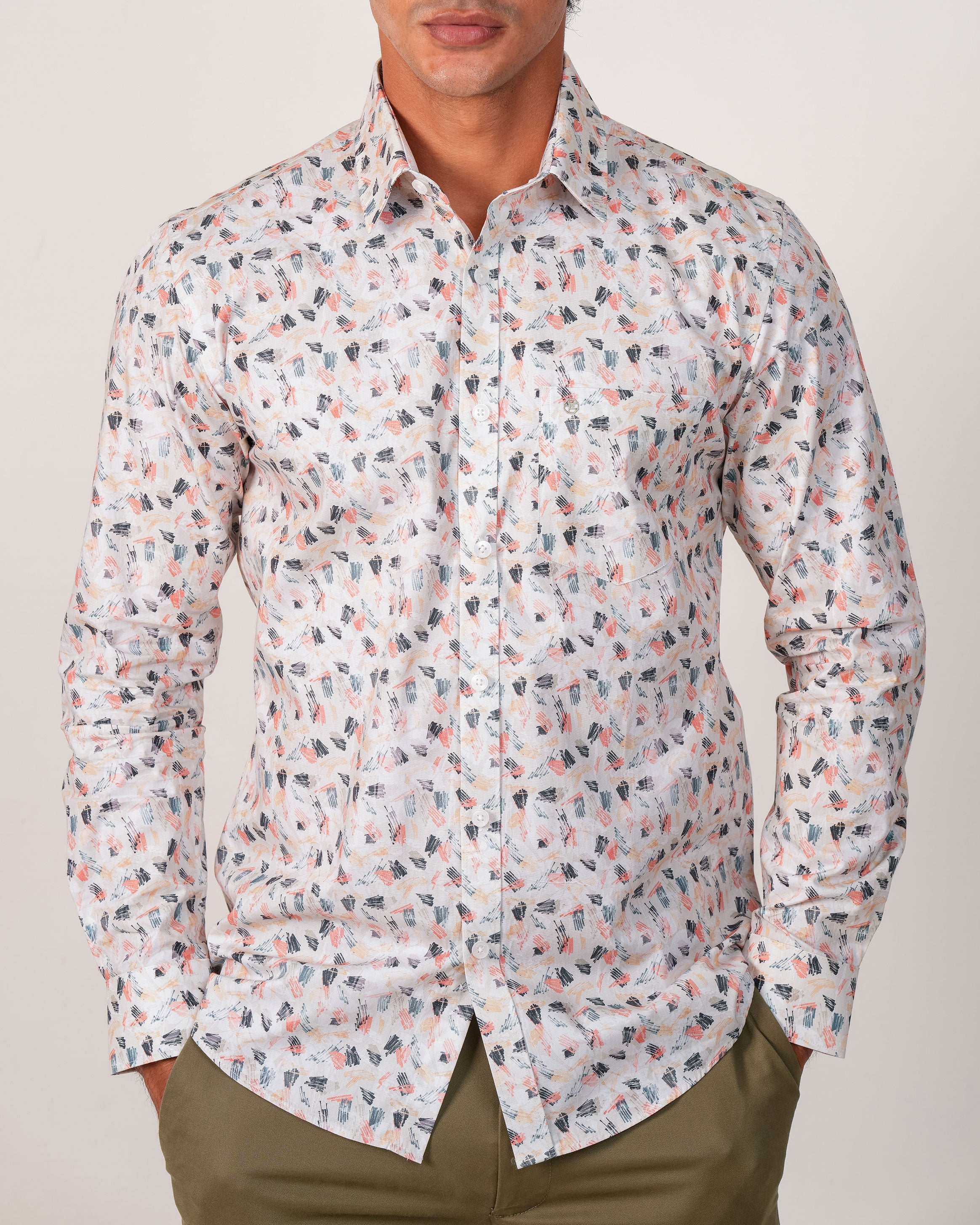 Emerald Evening Printed Slim Fit - Bright Marigold