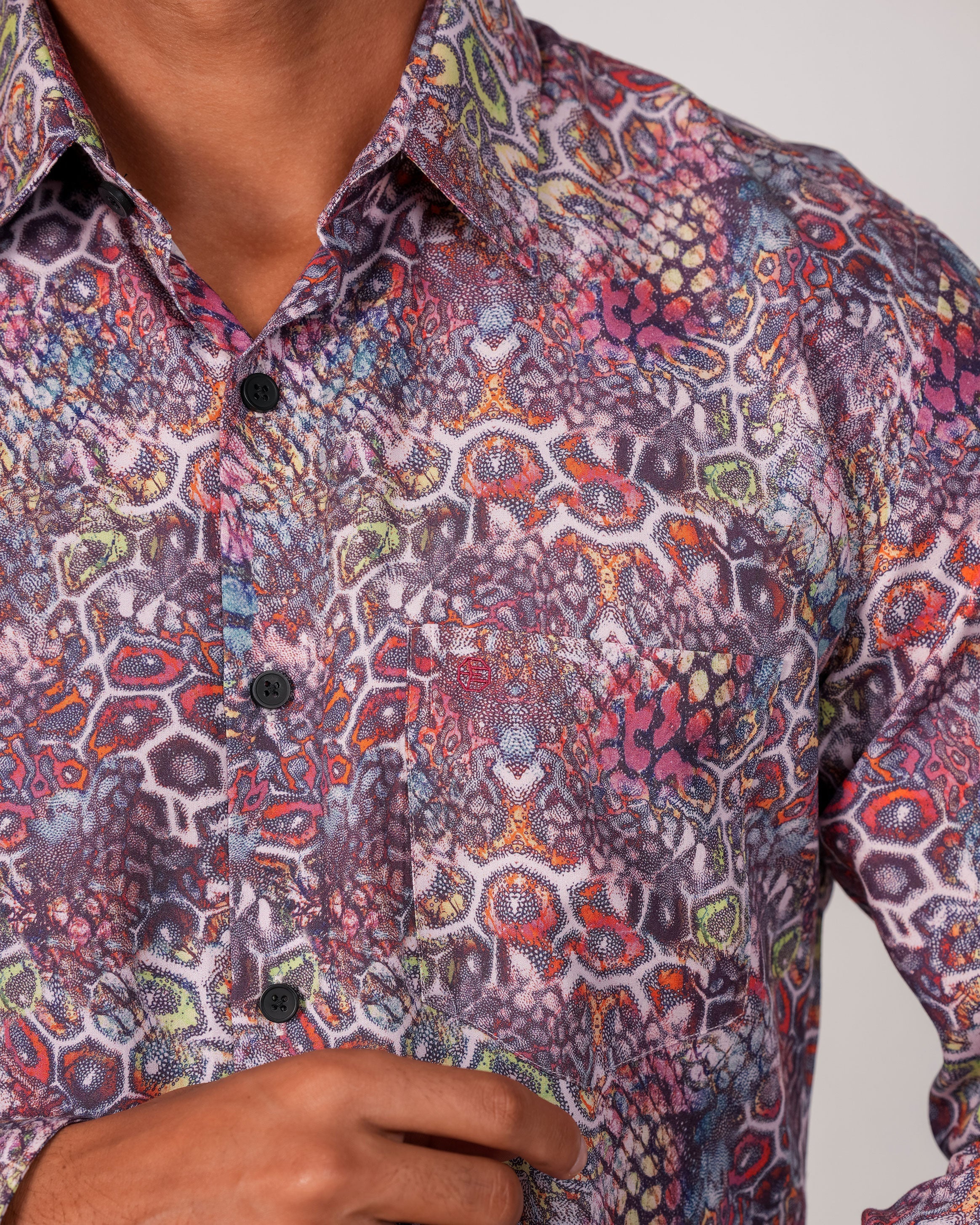 Emerald Evening Printed Slim Fit - Purple Majesty