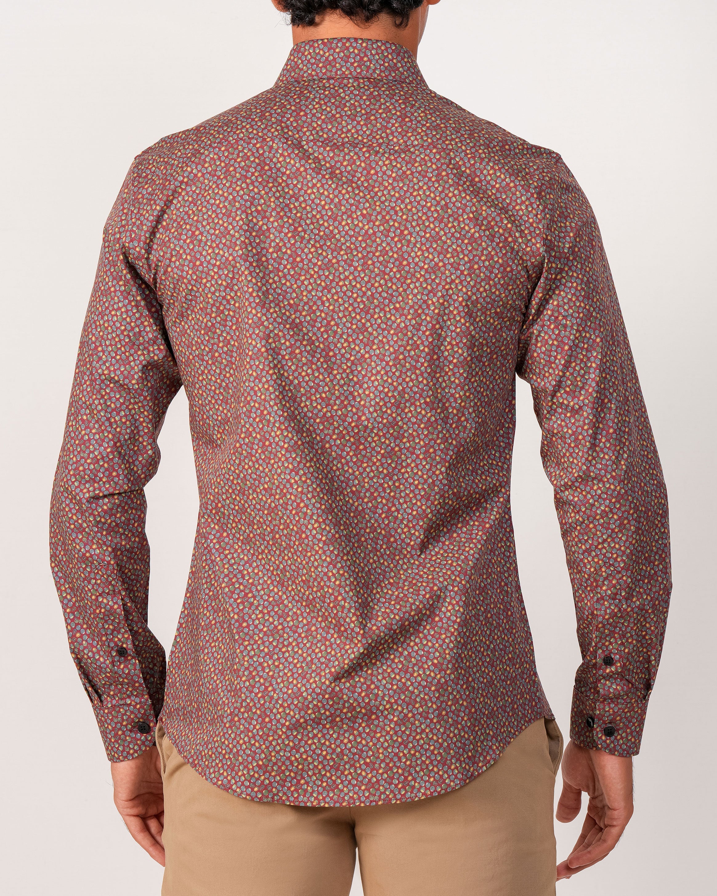 Emerald Evening Printed Slim Fit - Biking Red