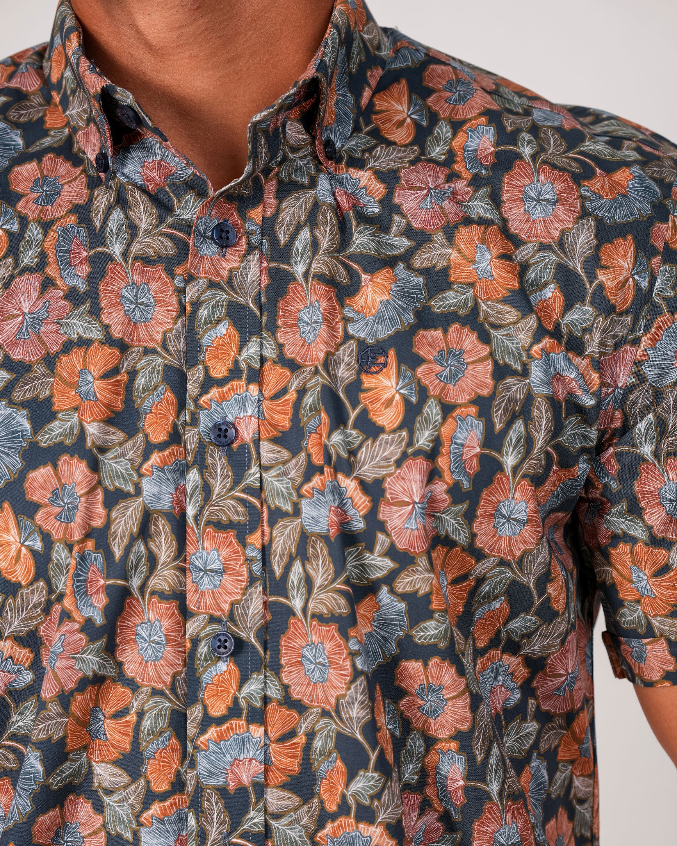 Emerald Casual Printed Regular Fit - Patriat Blue