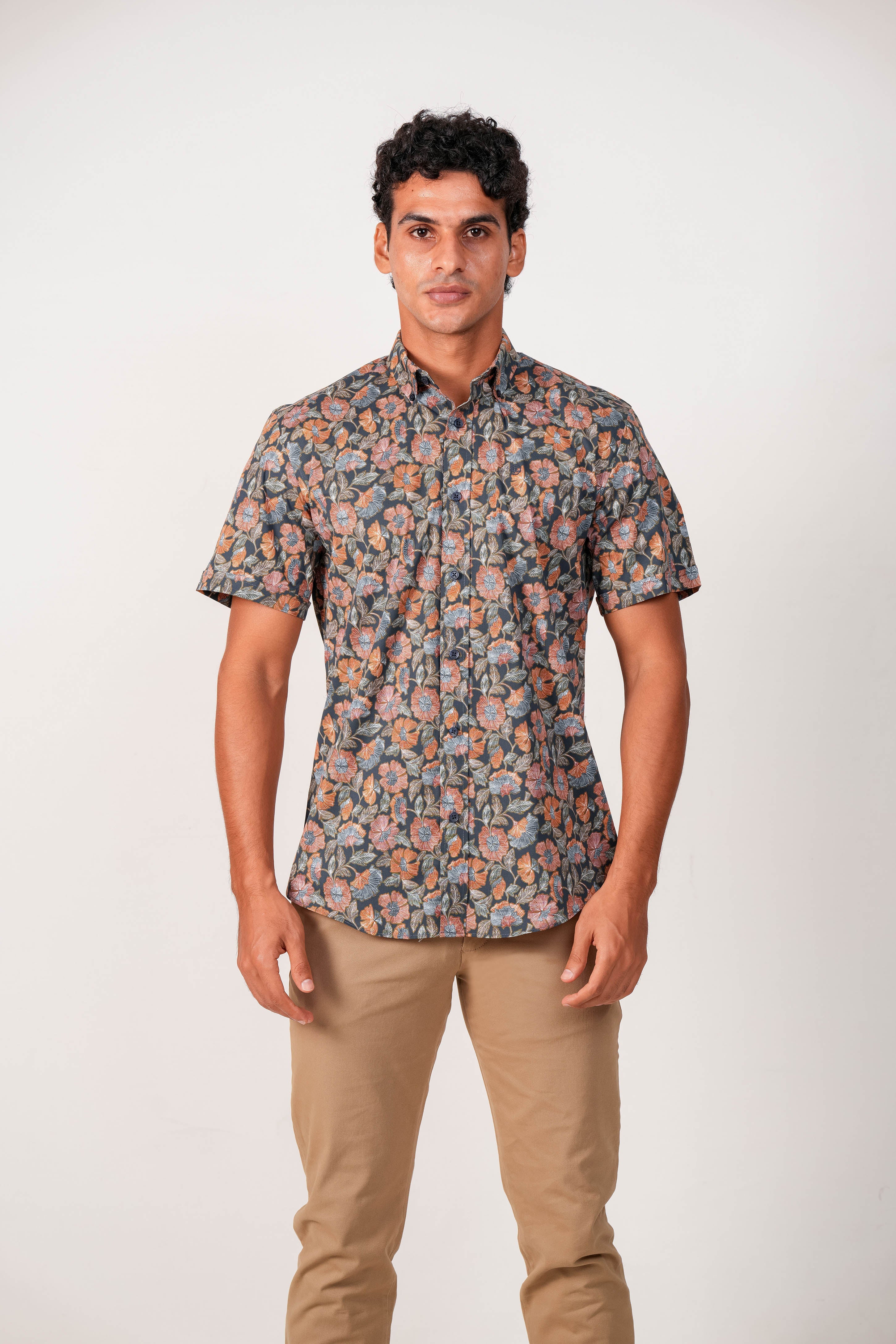 Emerald Casual Printed Regular Fit - Patriat Blue
