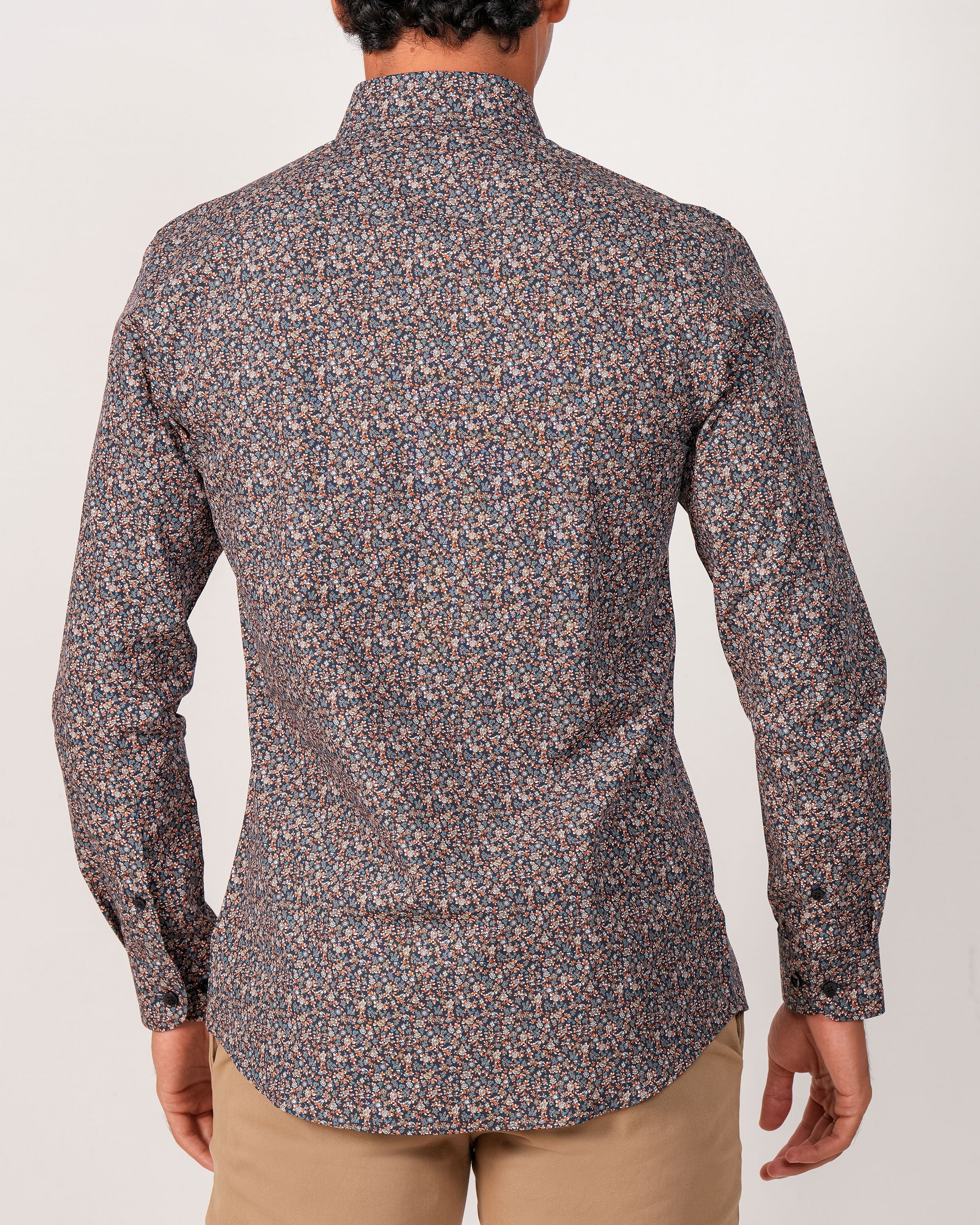 Emerald Evening Printed Slim Fit - Copper Brown