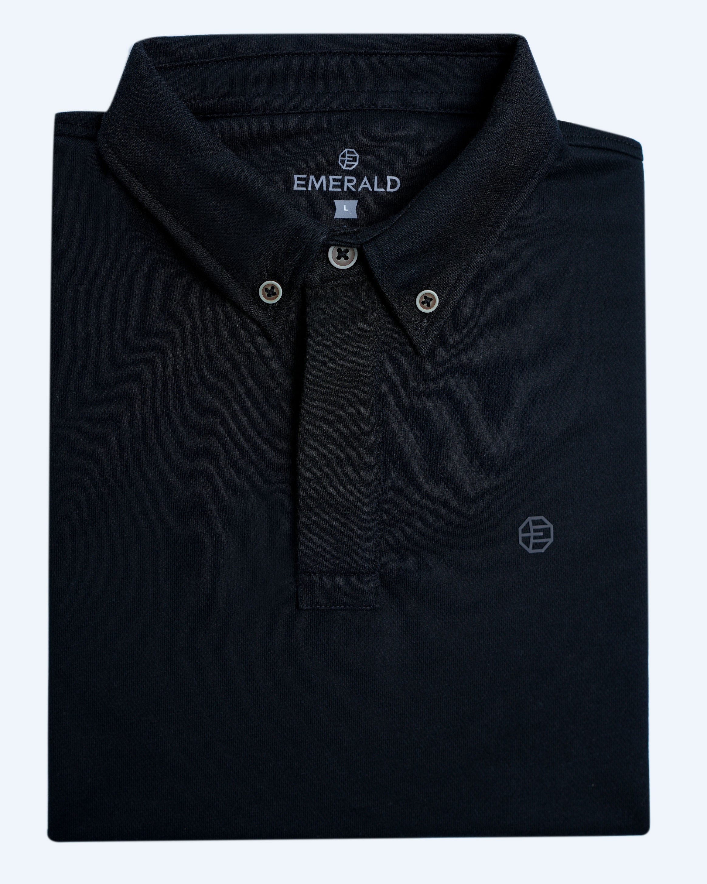 Emerald Polo Plain Slim Fit-Black