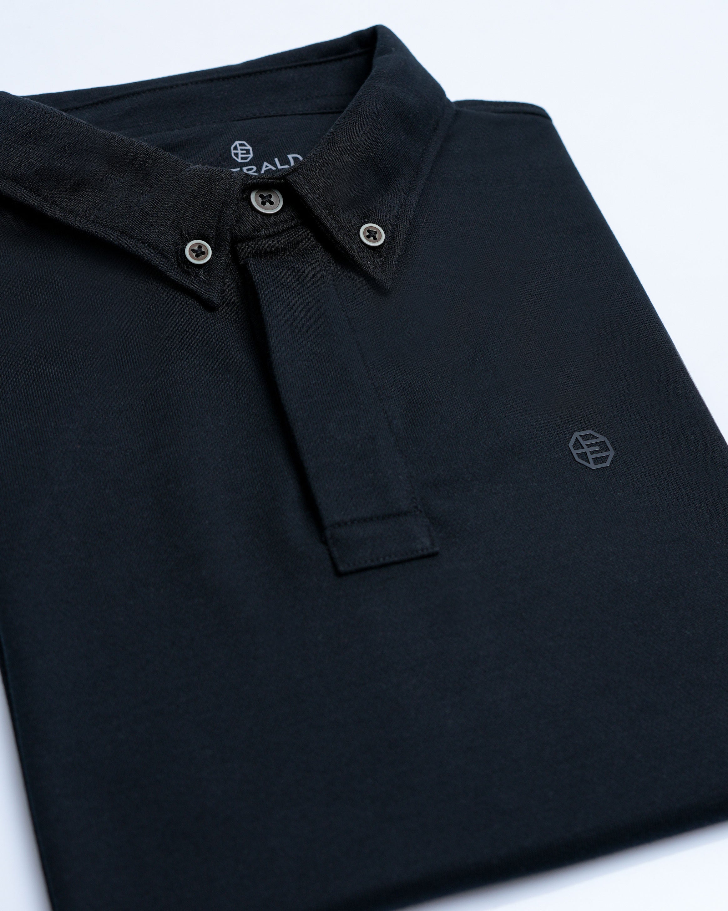 Emerald Polo Plain Slim Fit-Black