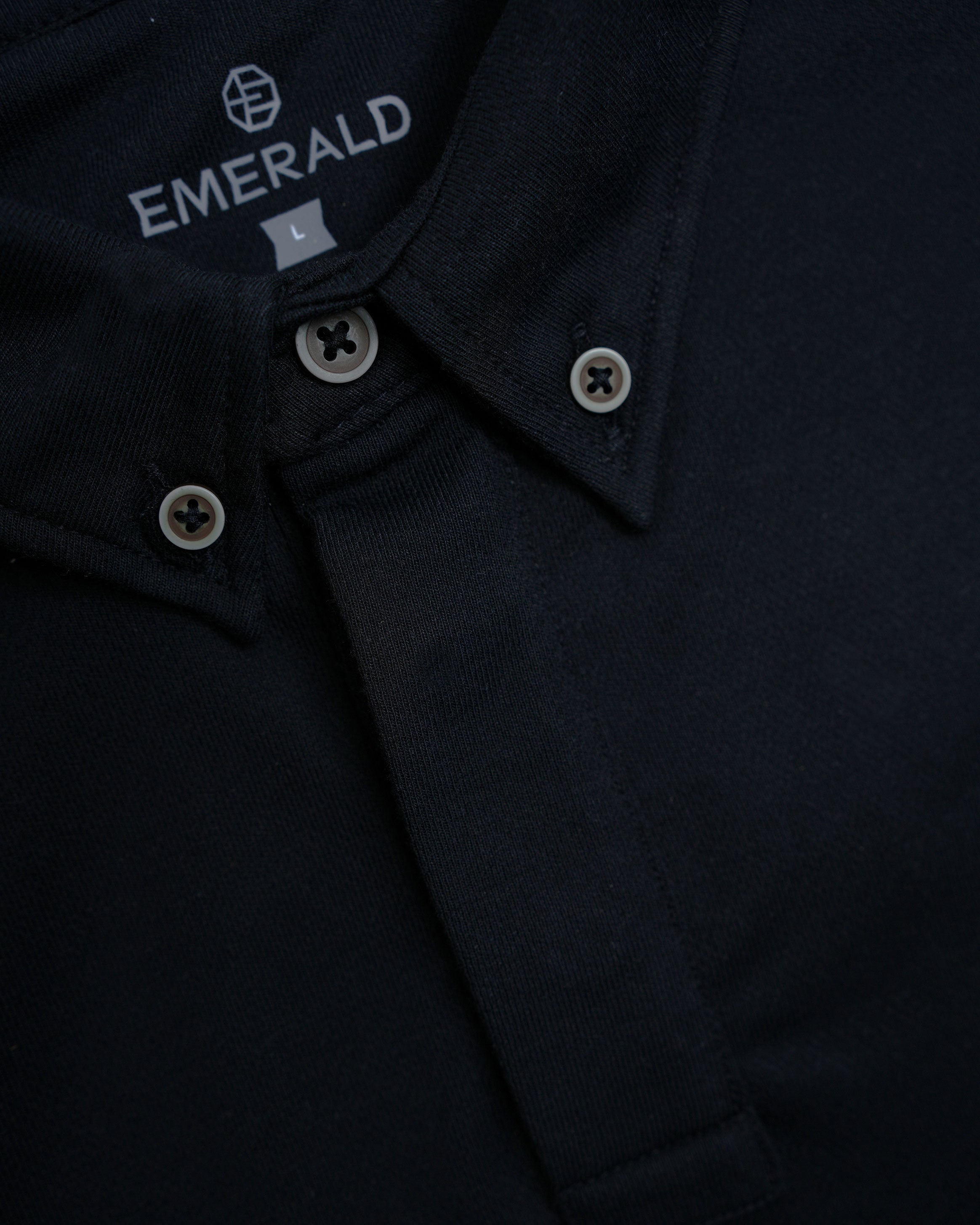 Emerald Polo Plain Slim Fit-Black