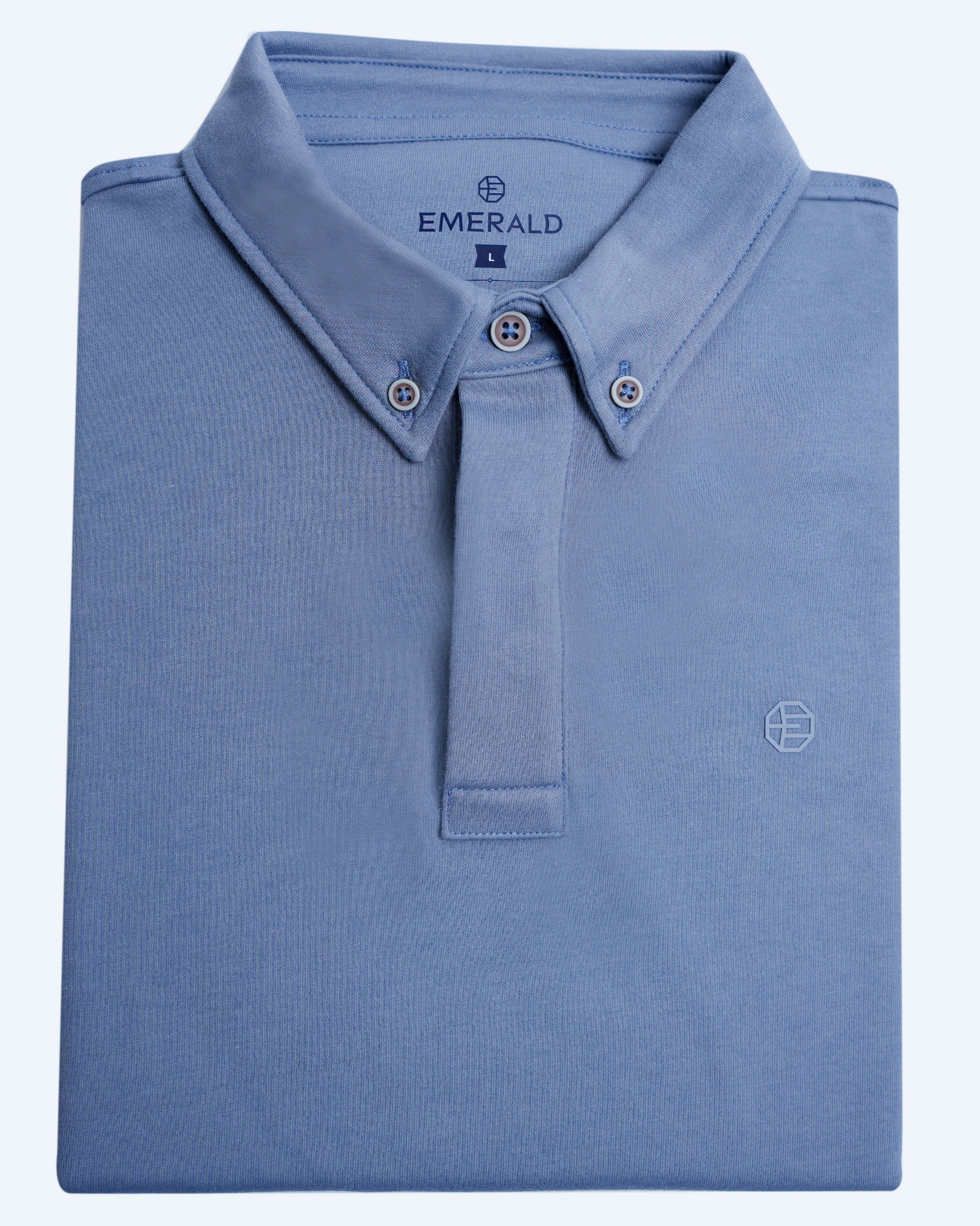 Emerald Polo Plain Slim Fit-Dapple Grey