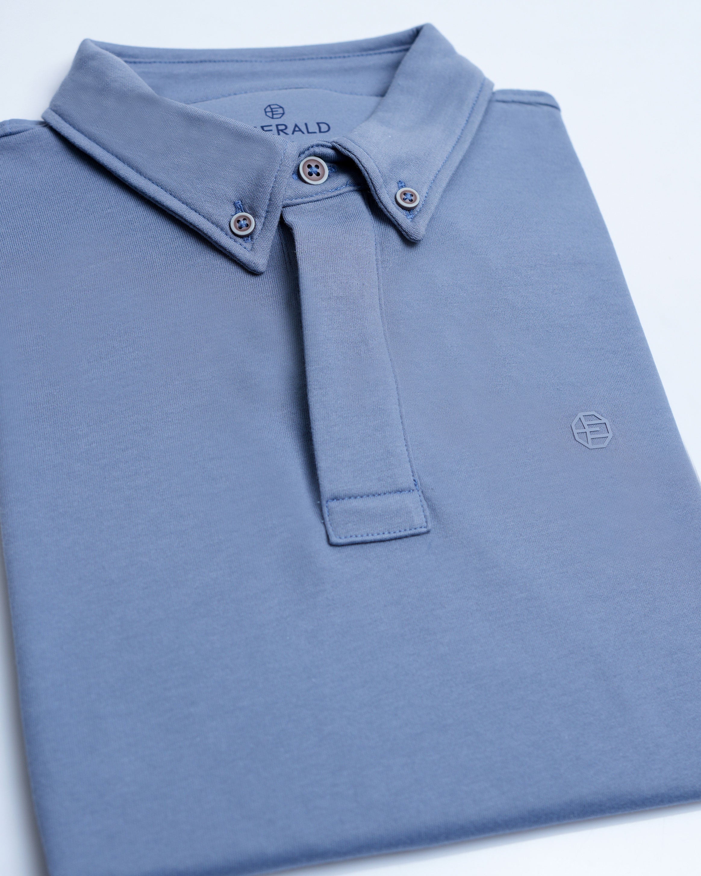 Emerald Polo Plain Slim Fit-Dapple Grey