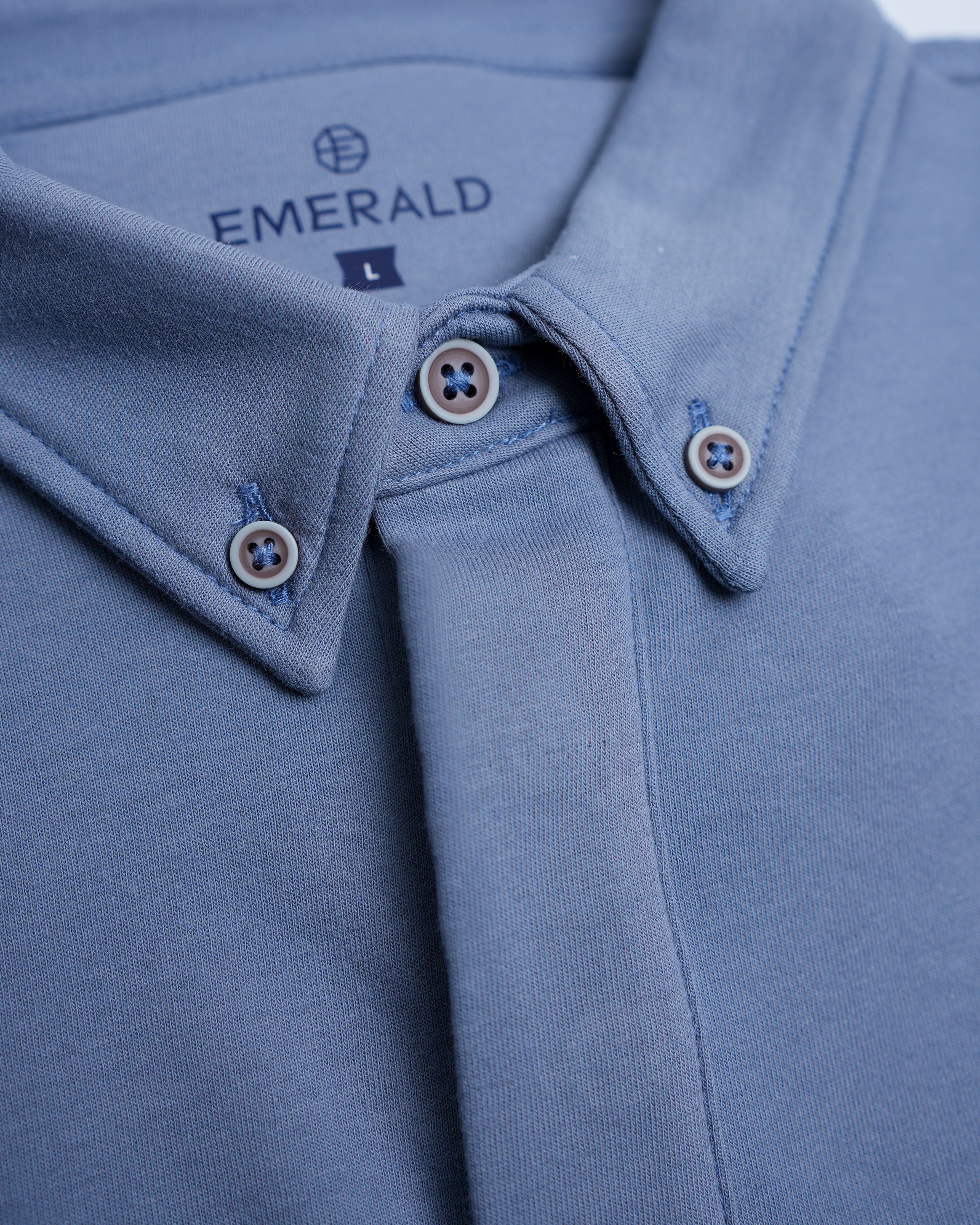 Emerald Polo Plain Slim Fit-Dapple Grey