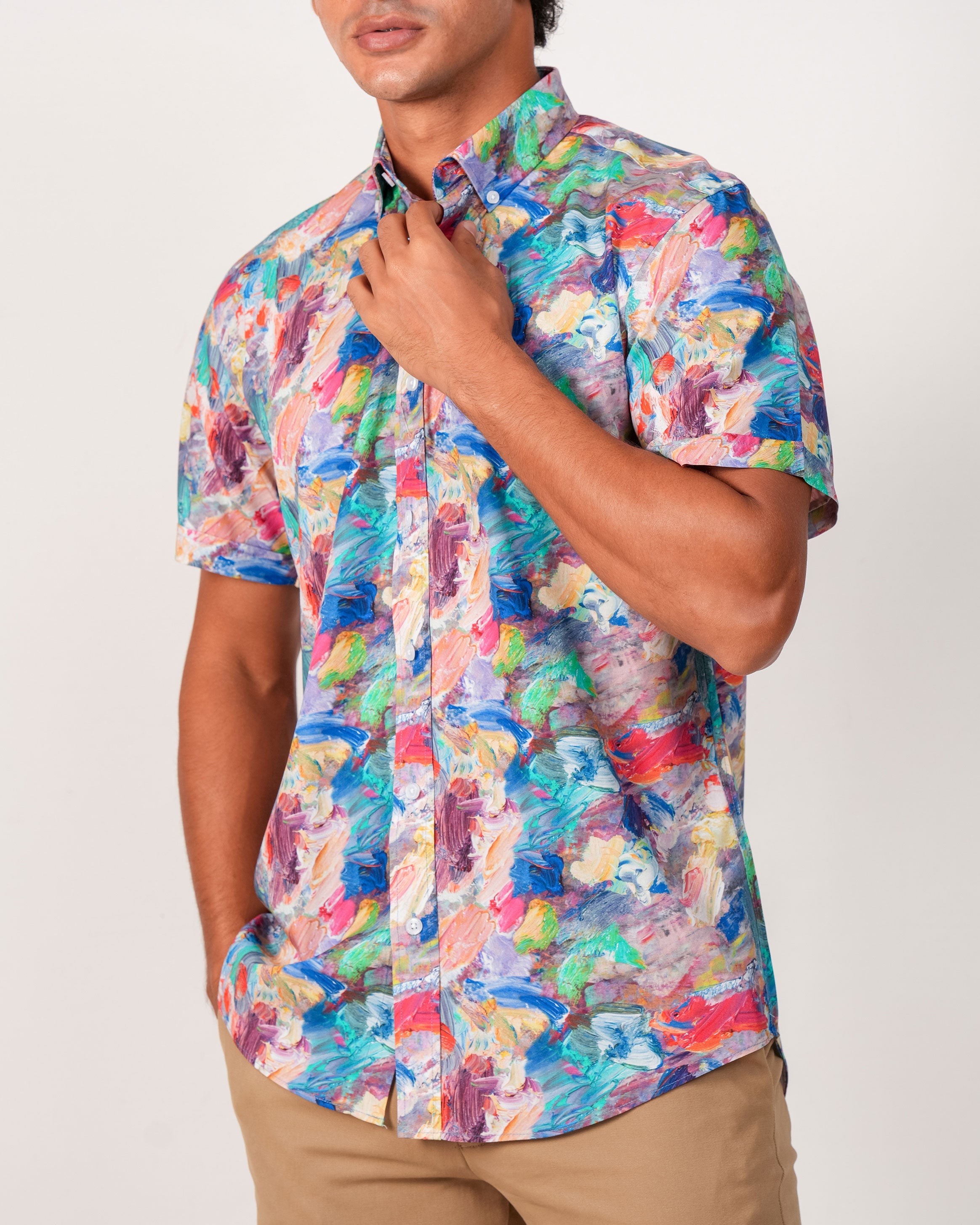 Emerald Casual Printed Regular Fit - Orange Flame